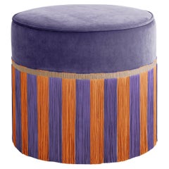 Lilac Velvet with Two-Tone Fringes pouf