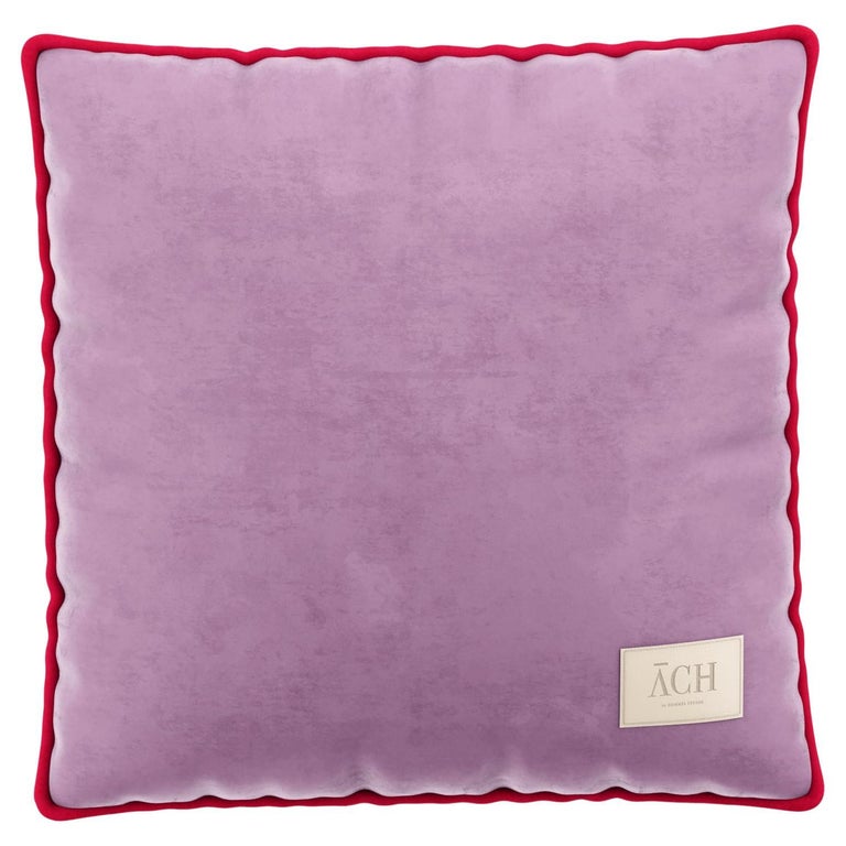 Lilac Violet Square, Purple and Pink Modern Cushion Double Side in Soft