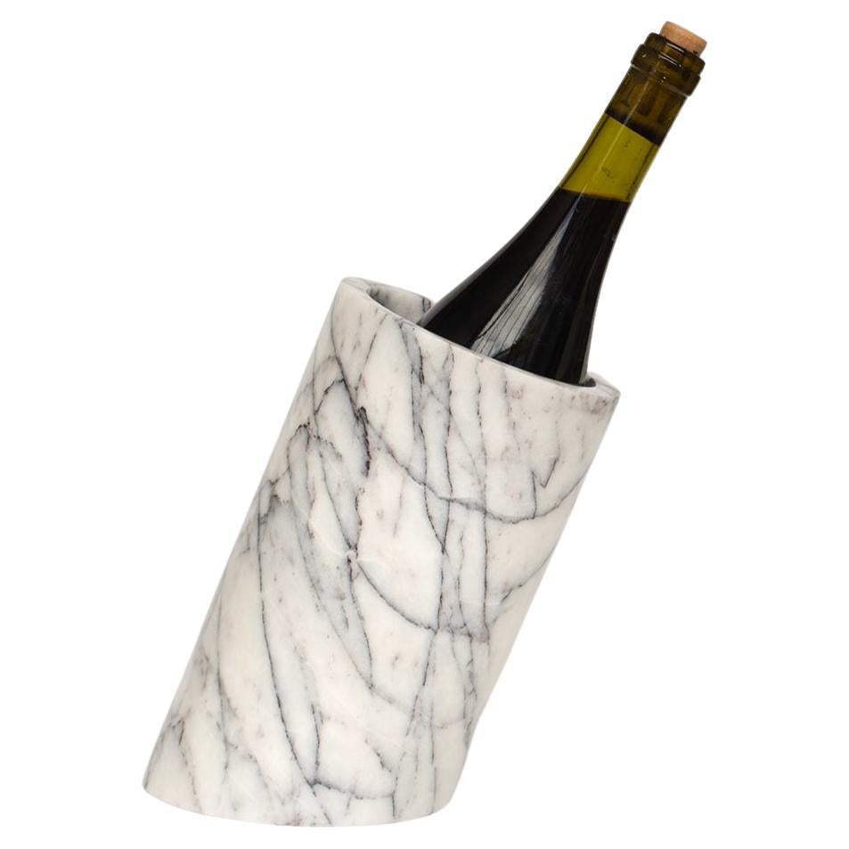 Lilac White Marble Angled Wine Cooler For Sale