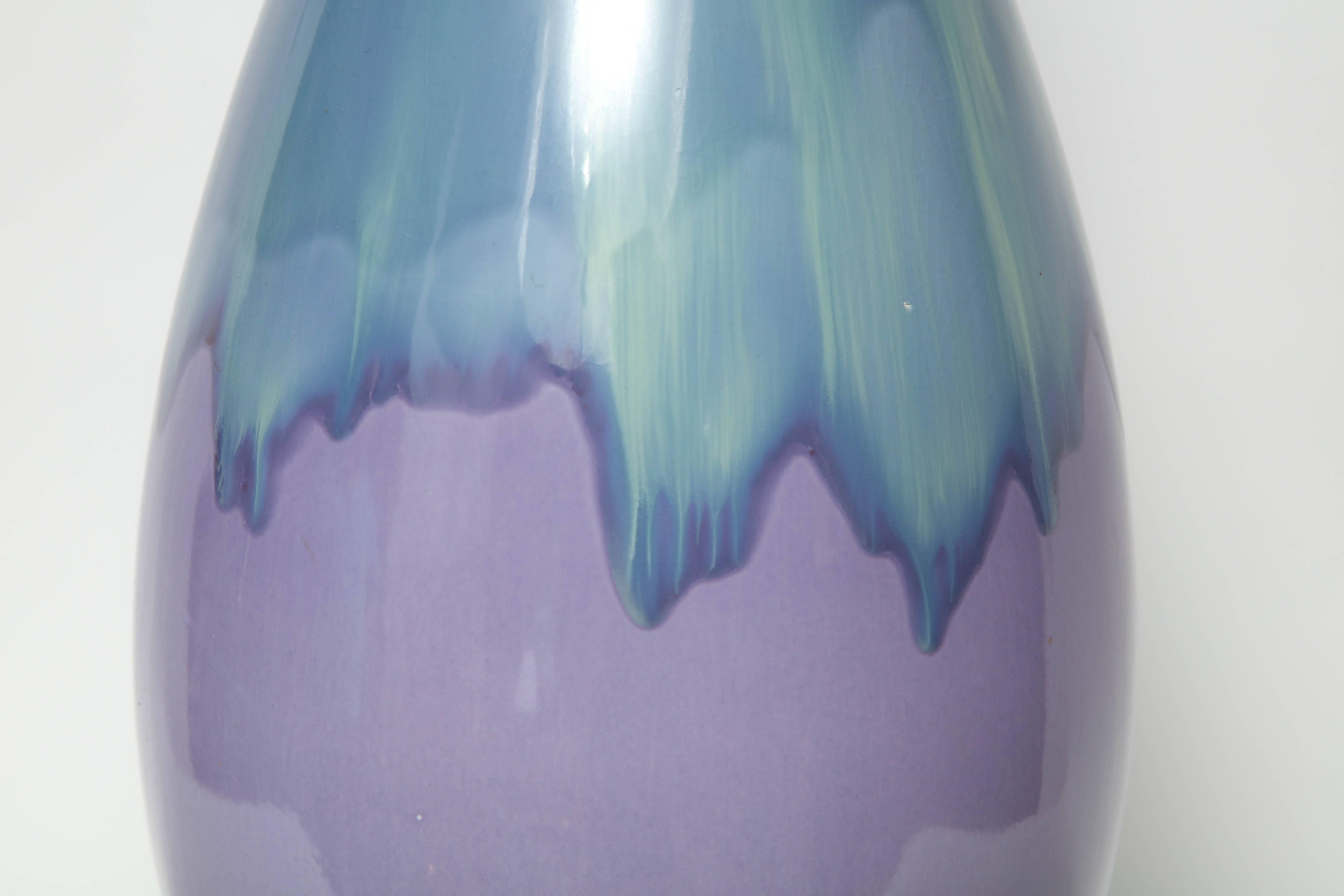 Lilac/Sky Blue Ombre Glaze Lamps In Good Condition For Sale In New York, NY