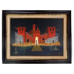"l'ile du Silence" Óleo sobre lienzo - Raucq Christian (1947)