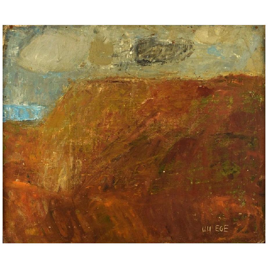 Lili Ege, Danish Painter Oil/Board, Landscape from the West Coast