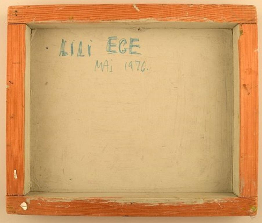 Lili Ege (1913-2004), Danish Painter, Oil on Board, Modernist Landscape, 1976 1