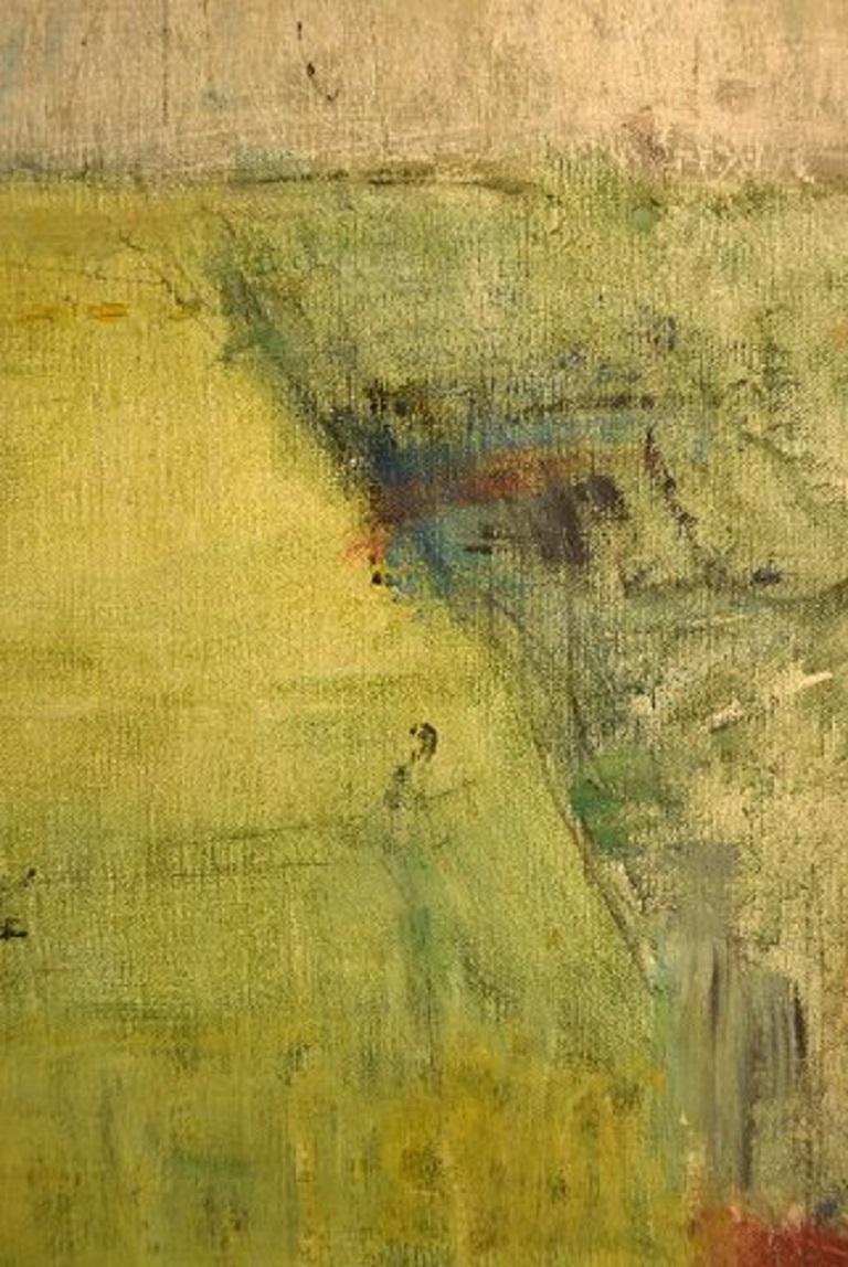 Late 20th Century Lili Ege Danish Painter, Oil on Canvas. Autumn, Modernist Landscape