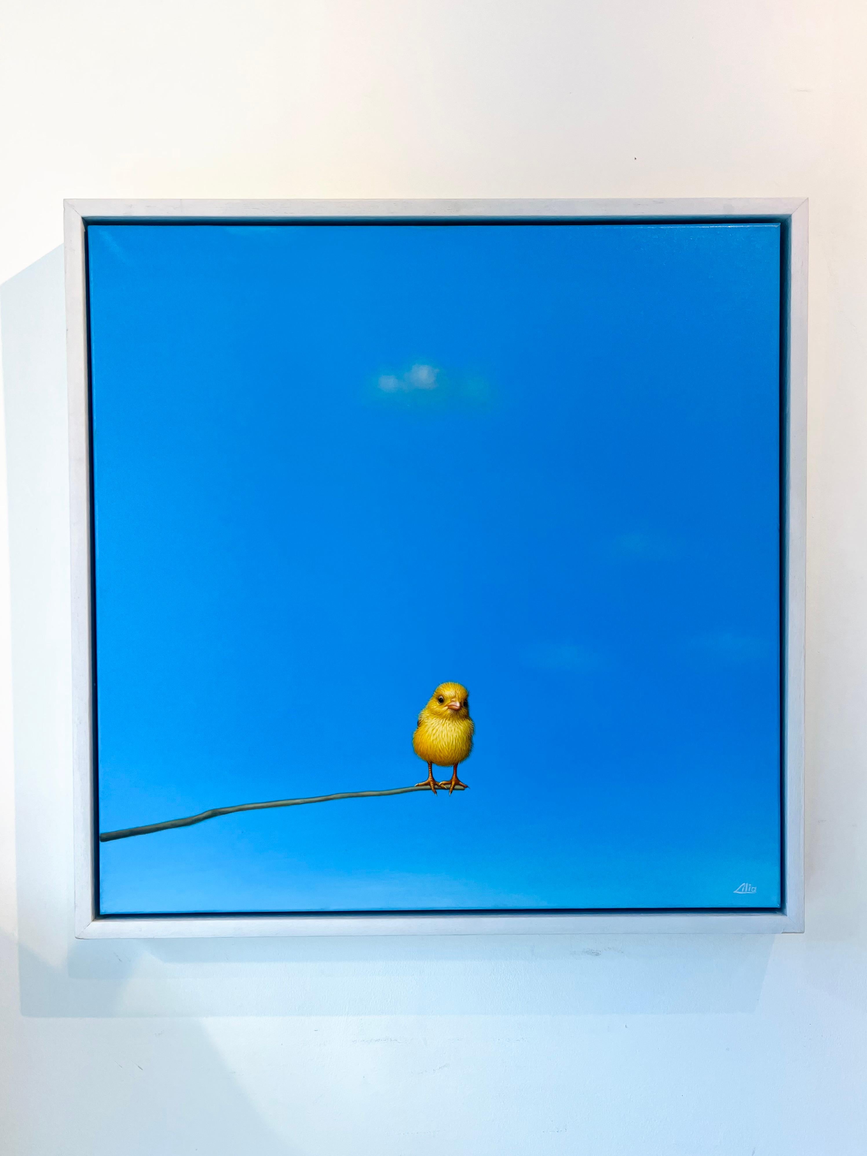 Easter John - original contemporary realist bird and skyscape oil painting art - Painting by Lilia Mazurkevich