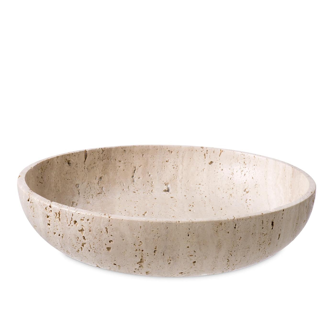 Bowl Lilia travertine all in solid
travertine in polished finish.
