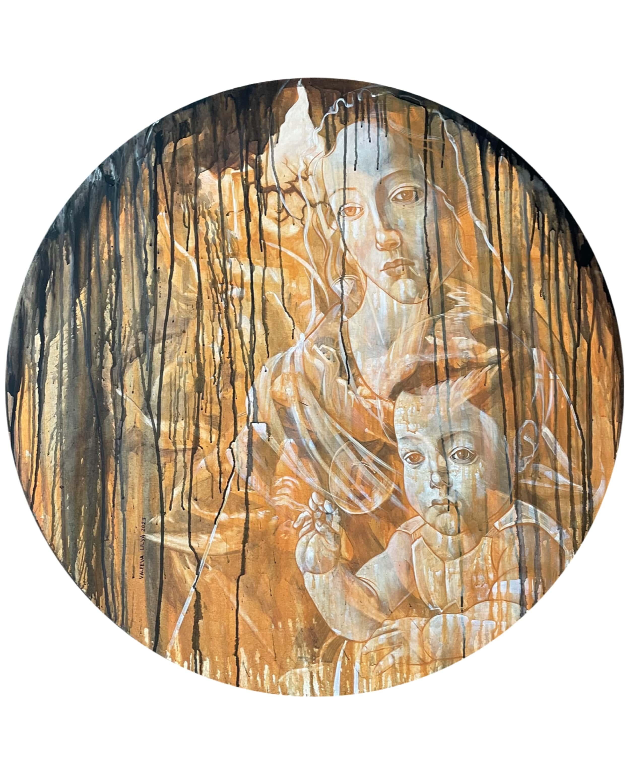 "El rescate",  100 cm, acrílico sobre lienzo
