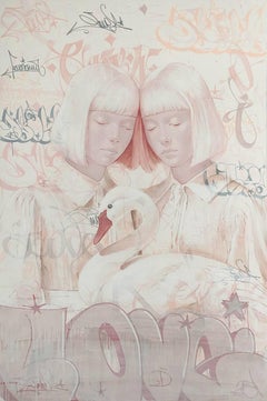 Cisne blanco , 150x100 cm, acrílico sobre lienzo