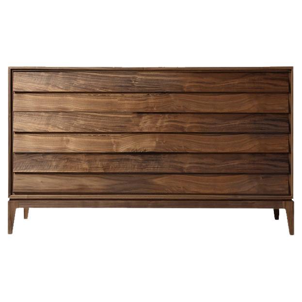 Liliale Solid Wood Dresser, Walnut in Hand-Made Natural Finish, Contemporary For Sale