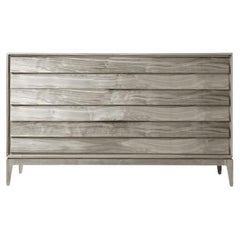 Liliale Solid Wood Dresser, Walnut in Natural Grey Finish, Contemporary