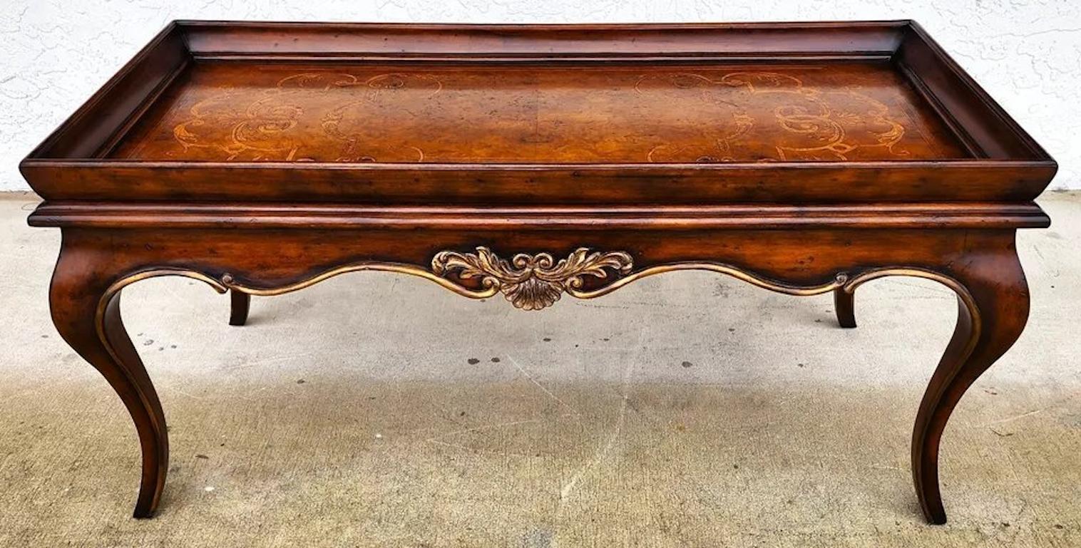 Lillian August for Drexel Coffee Table Venetian Inlayed Top 4