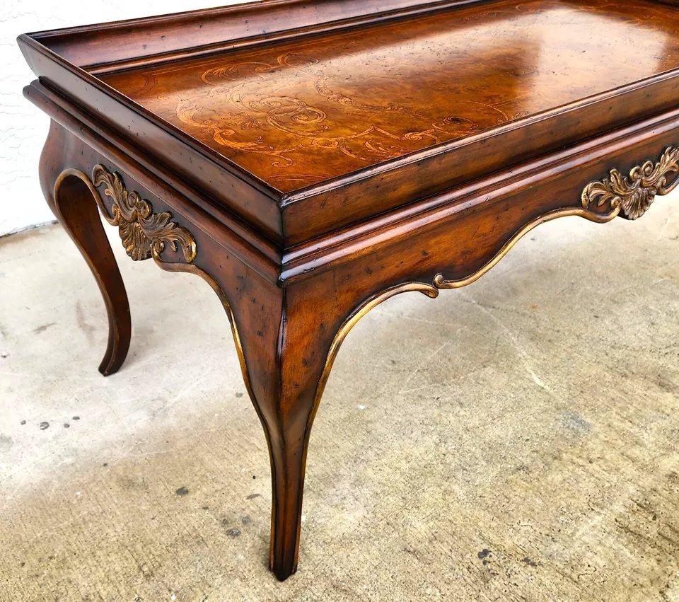 Lillian August for Drexel Coffee Table Venetian Inlayed Top 5