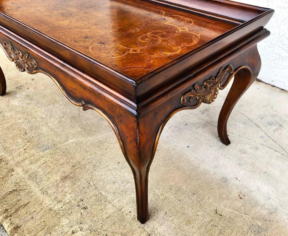 Lillian August for Drexel Coffee Table Venetian Inlayed Top 6