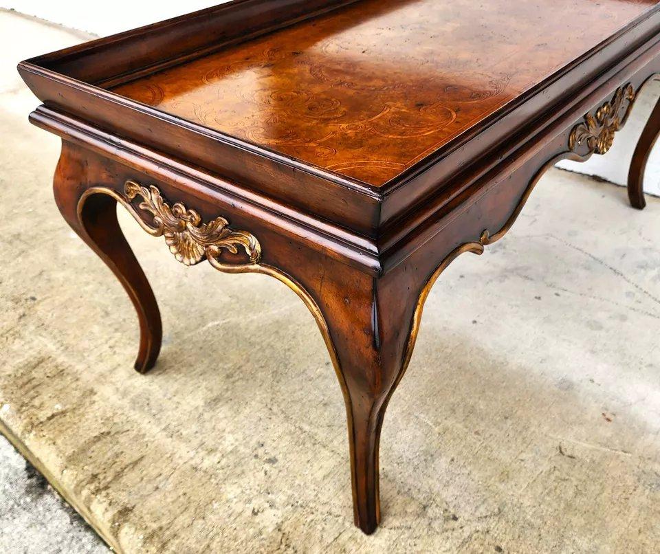 Lillian August for Drexel Coffee Table Venetian Inlayed Top 8