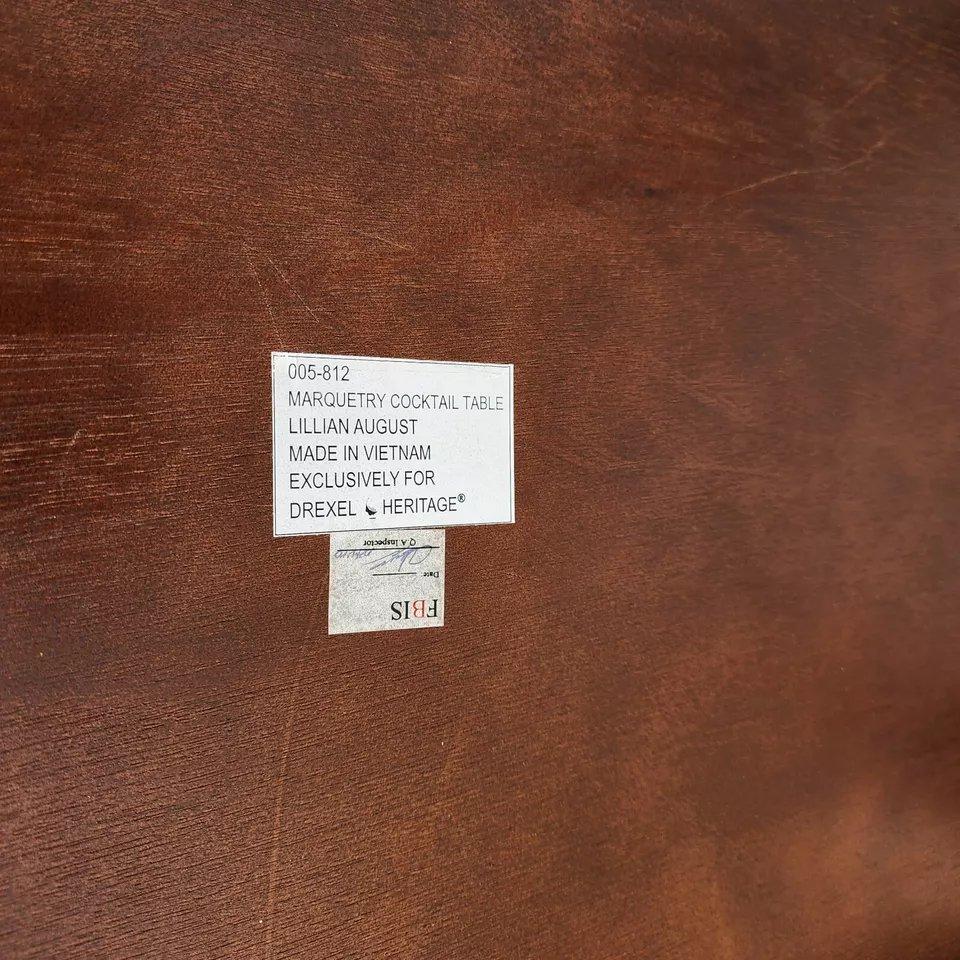 Lillian August for Drexel Coffee Table Venetian Inlayed Top 9