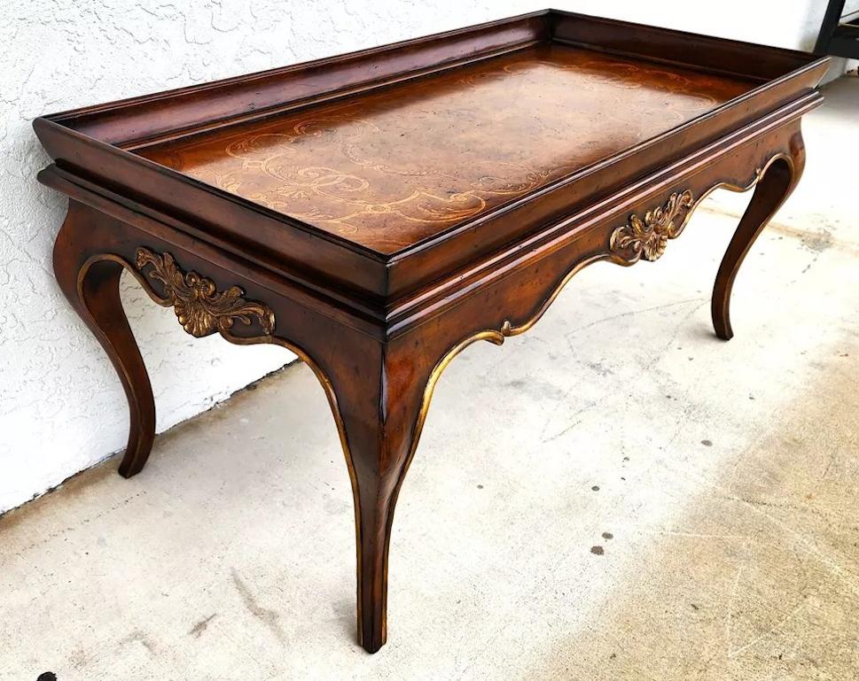 Lillian August for Drexel Coffee Table Venetian Inlayed Top 2