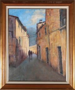Vintage Lilian Beer - Signed Mid 20th Century Oil, Street in Malaga