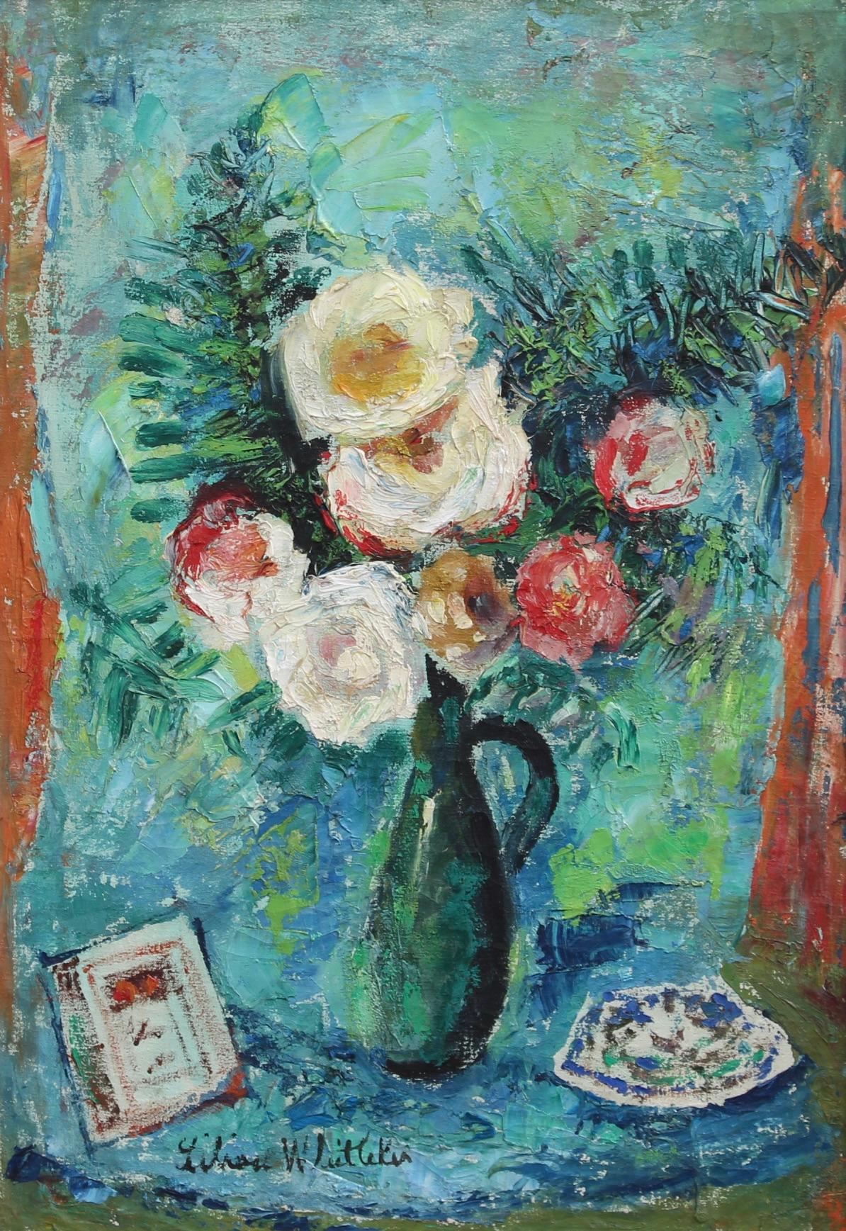 Lilian E. Whitteker Still-Life Painting – Blumenstrauß in einem Krug