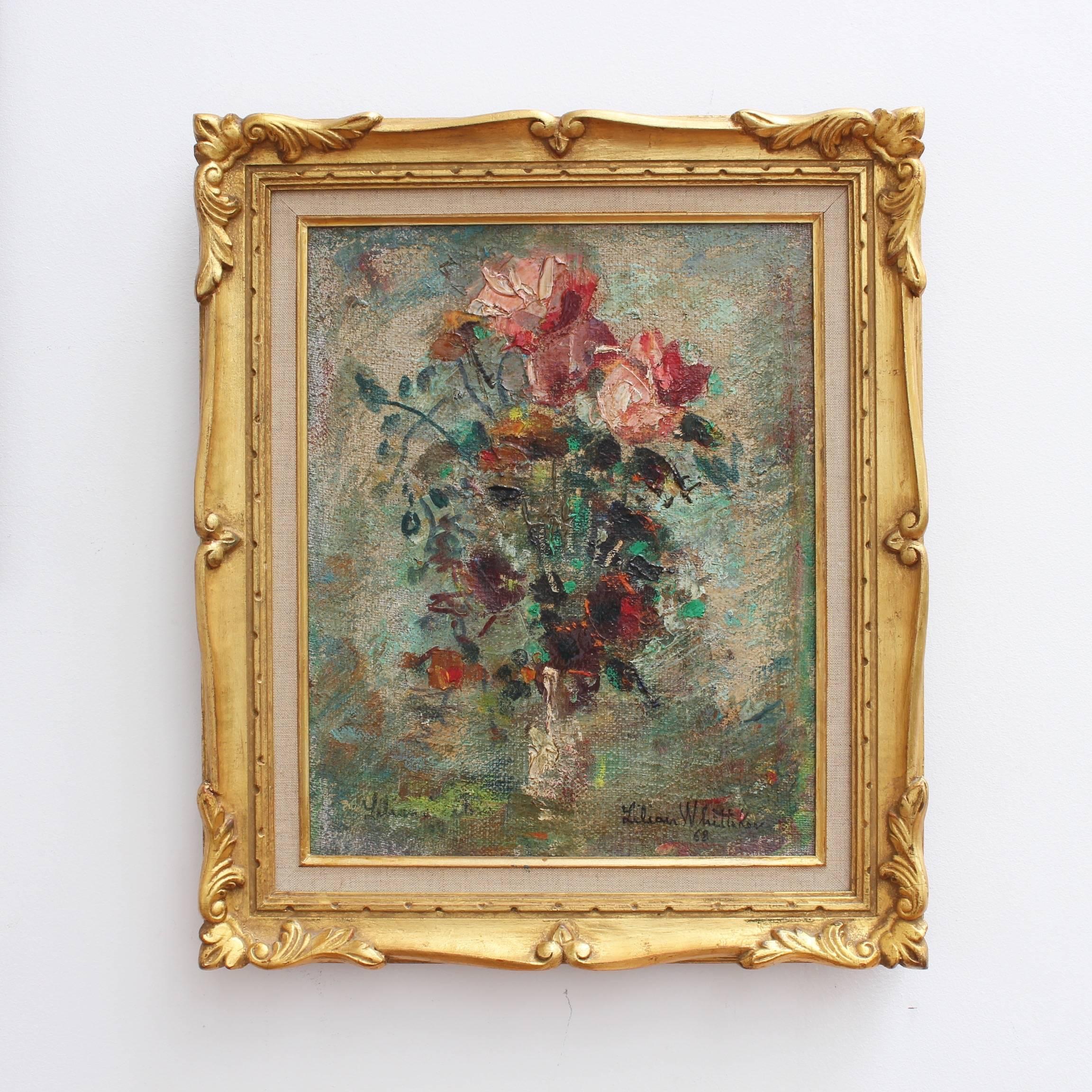 Flower Arrangement in Vase - Painting by Lilian E. Whitteker