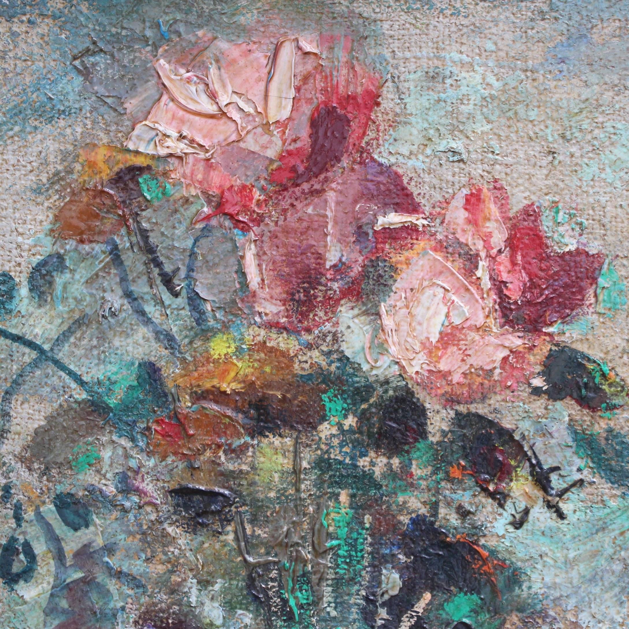 Flower Arrangement in Vase - Impressionist Painting by Lilian E. Whitteker