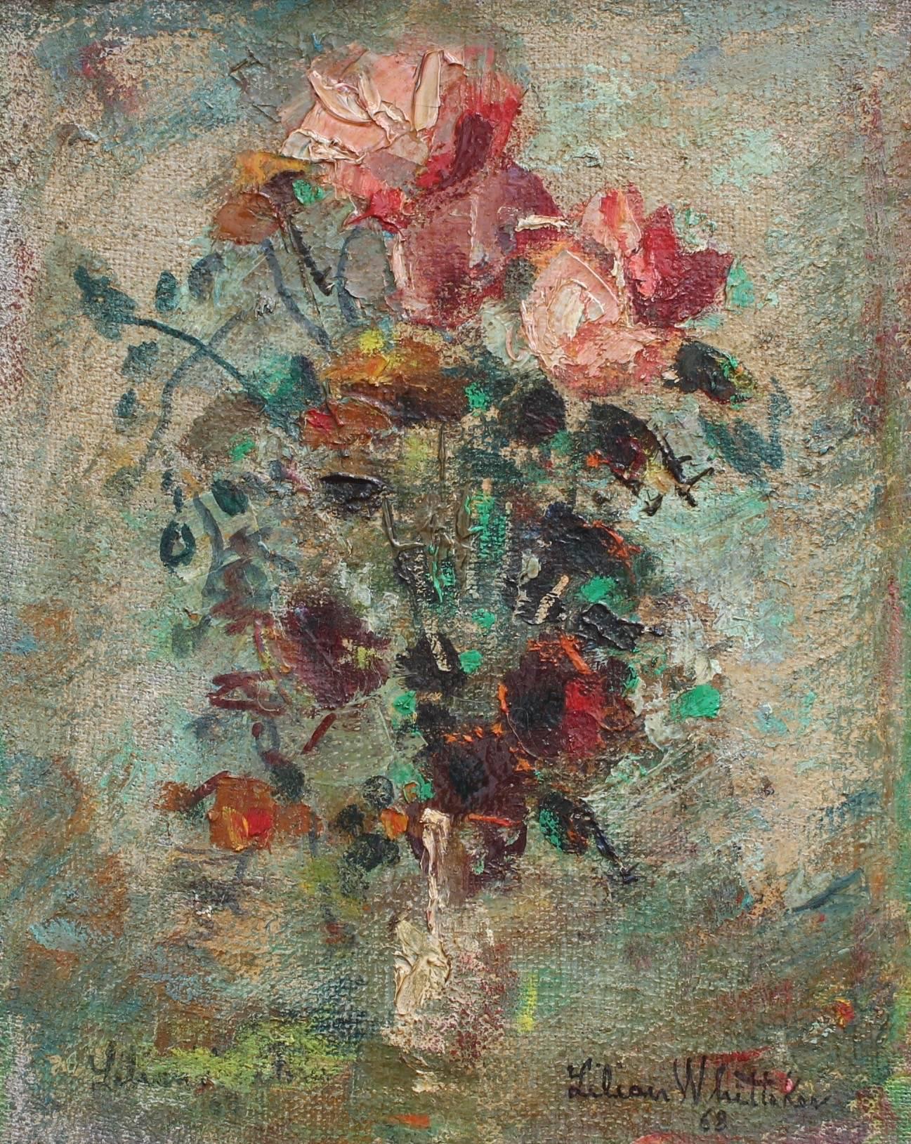 Lilian E. Whitteker Still-Life Painting - Flower Arrangement in Vase