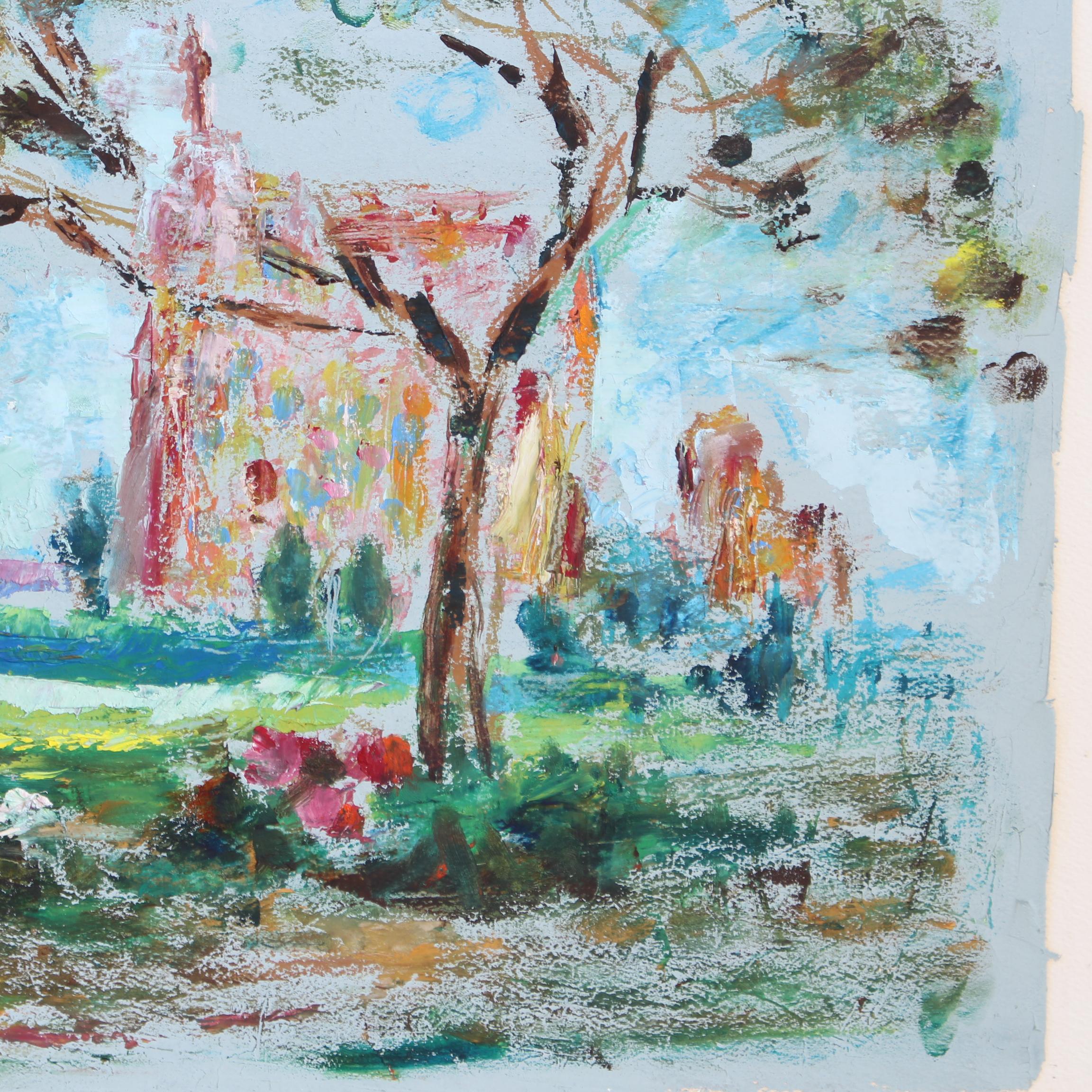 Paysage avec église de Touraine, France en vente 6