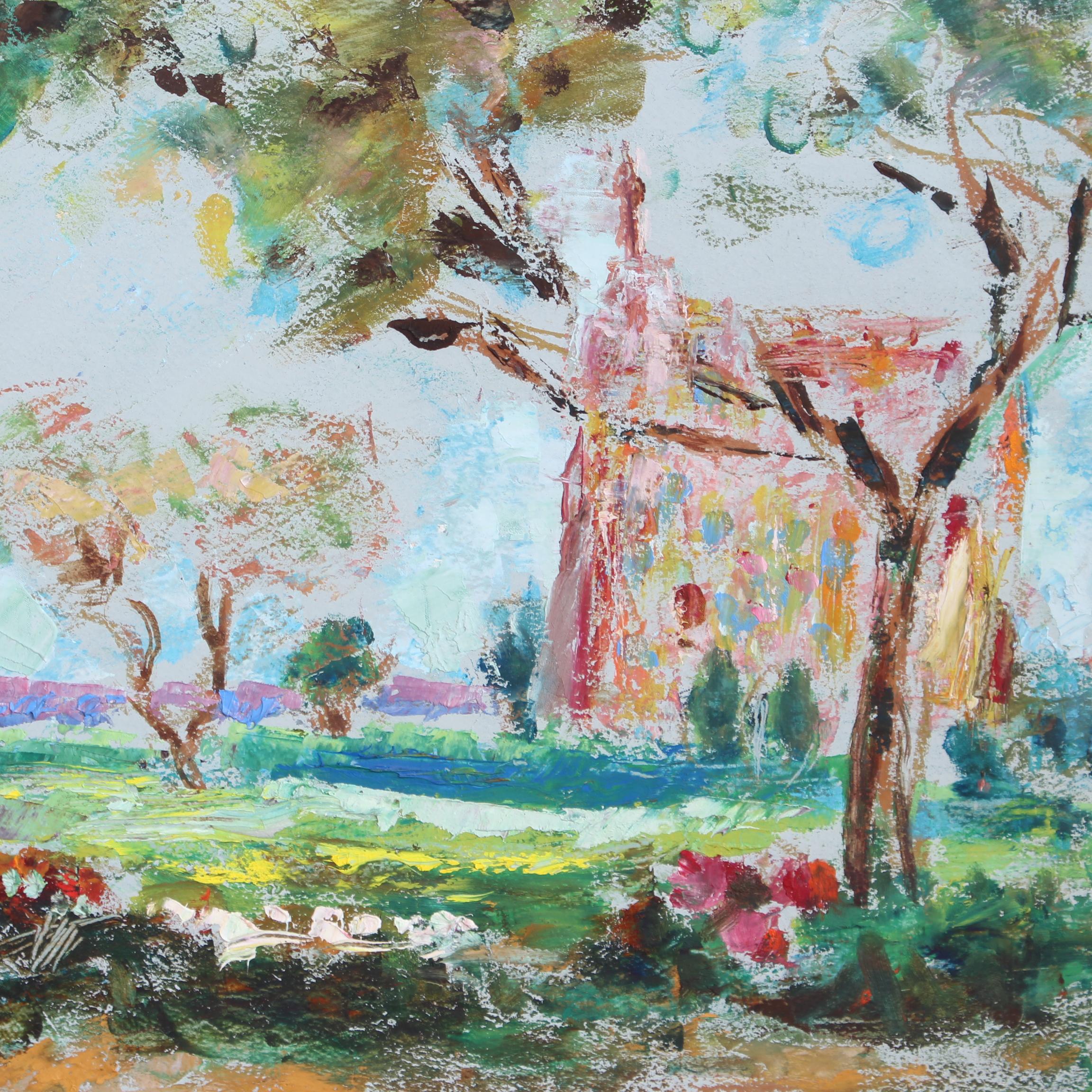 Paysage avec église de Touraine, France en vente 12