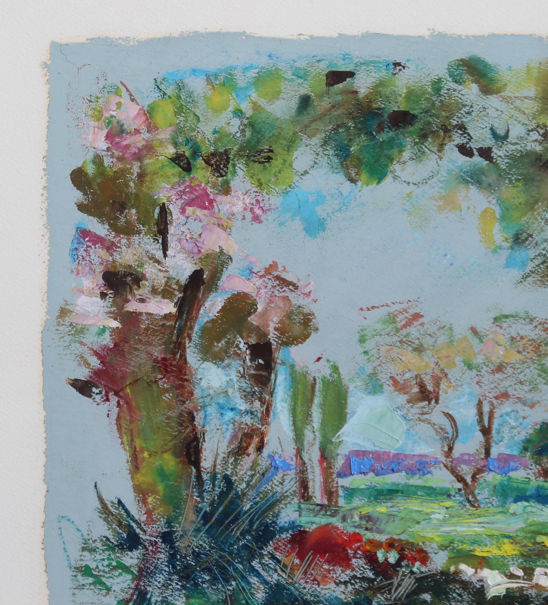 Paysage avec église de Touraine, France en vente 1