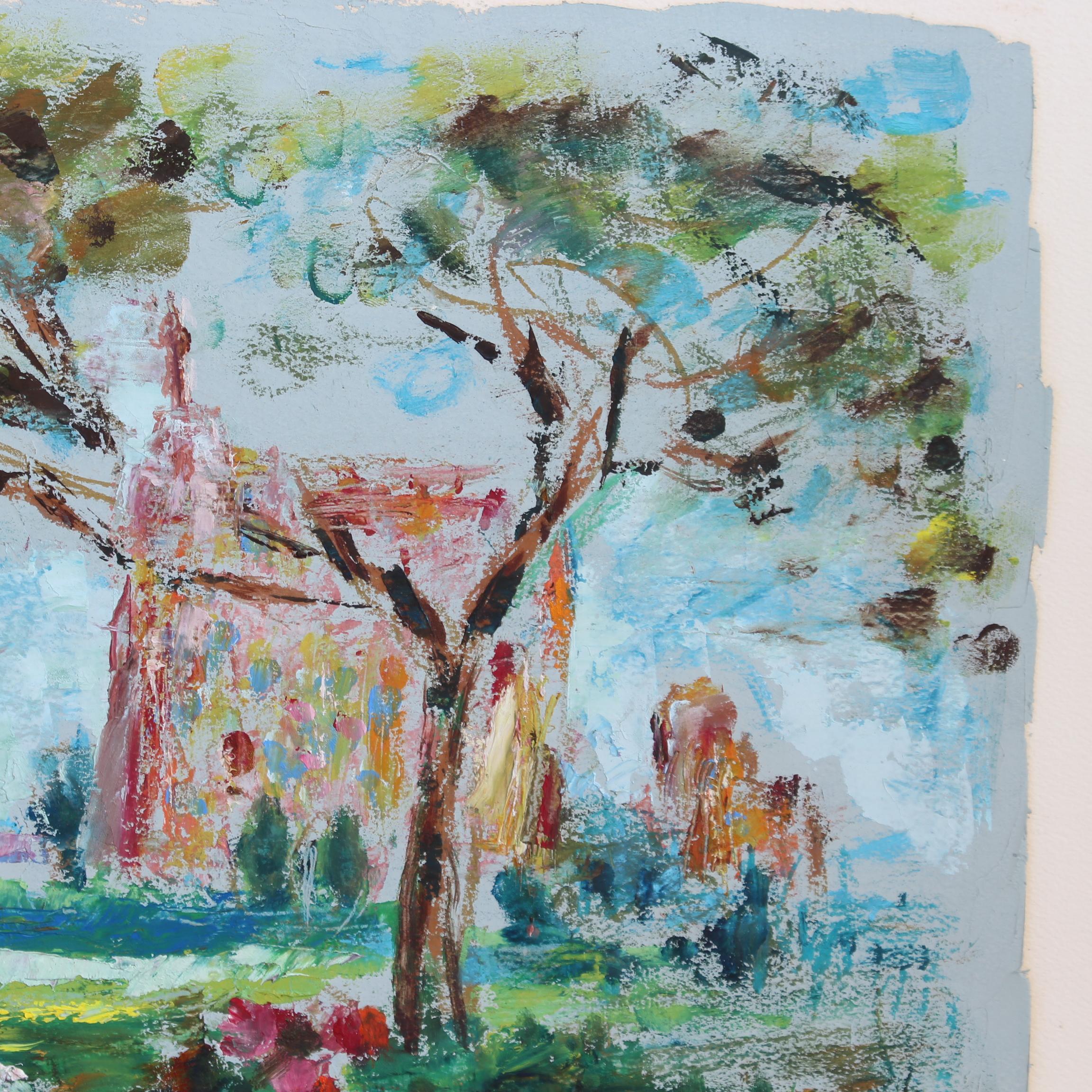 Paysage avec église de Touraine, France en vente 5