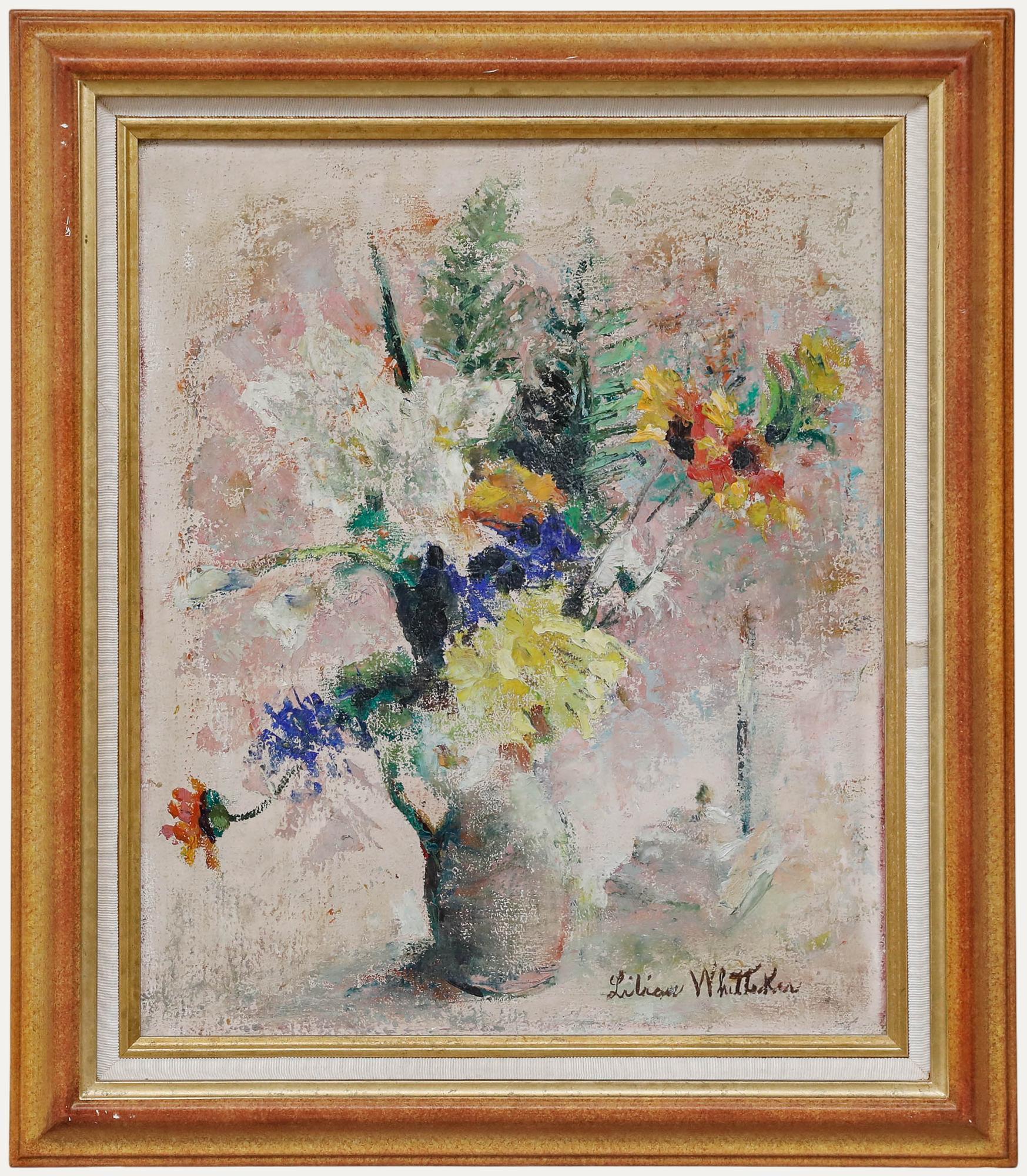 Lilian E. Whitteker Still-Life Painting - Lilian E. Whitterker (1895-1978) - 20th Century Oil, Summer Blooms