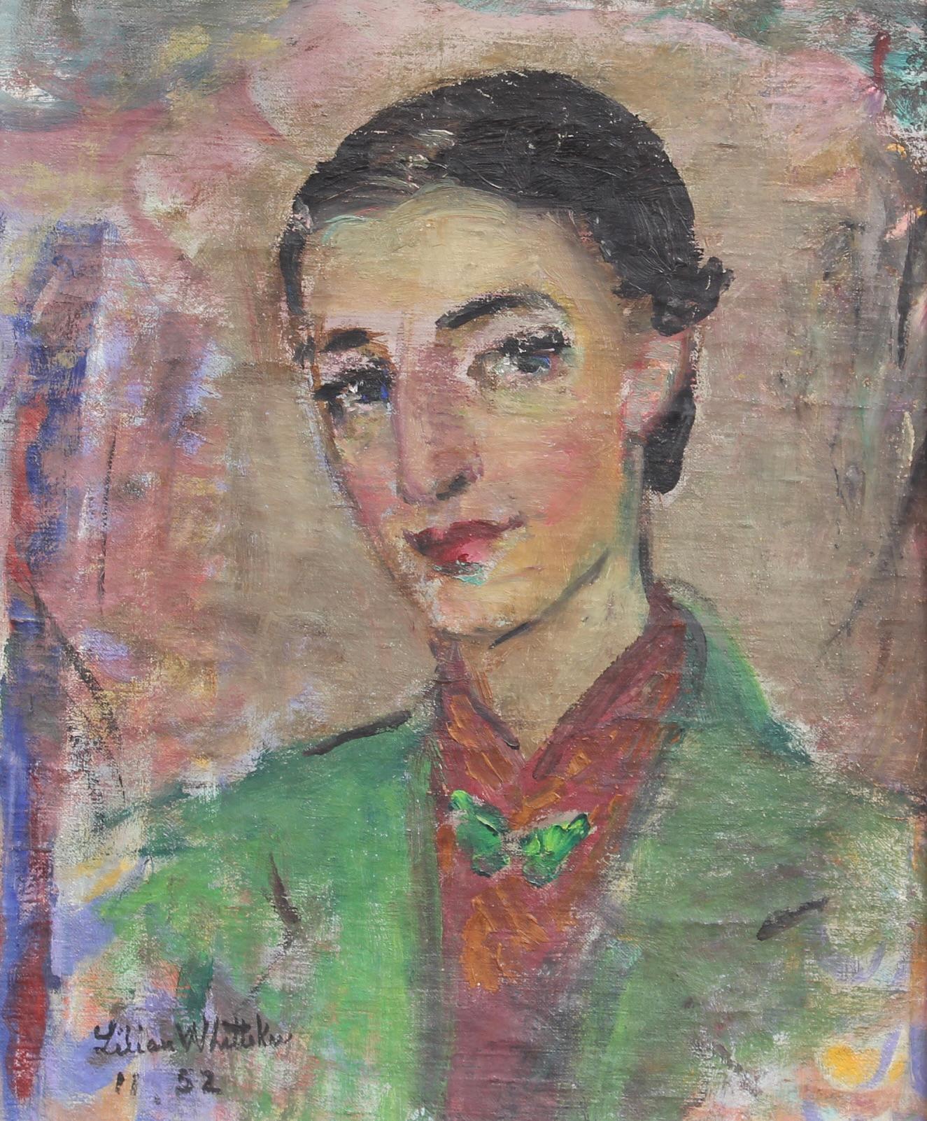 Self-Portrait des Künstlers – Painting von Lilian E. Whitteker