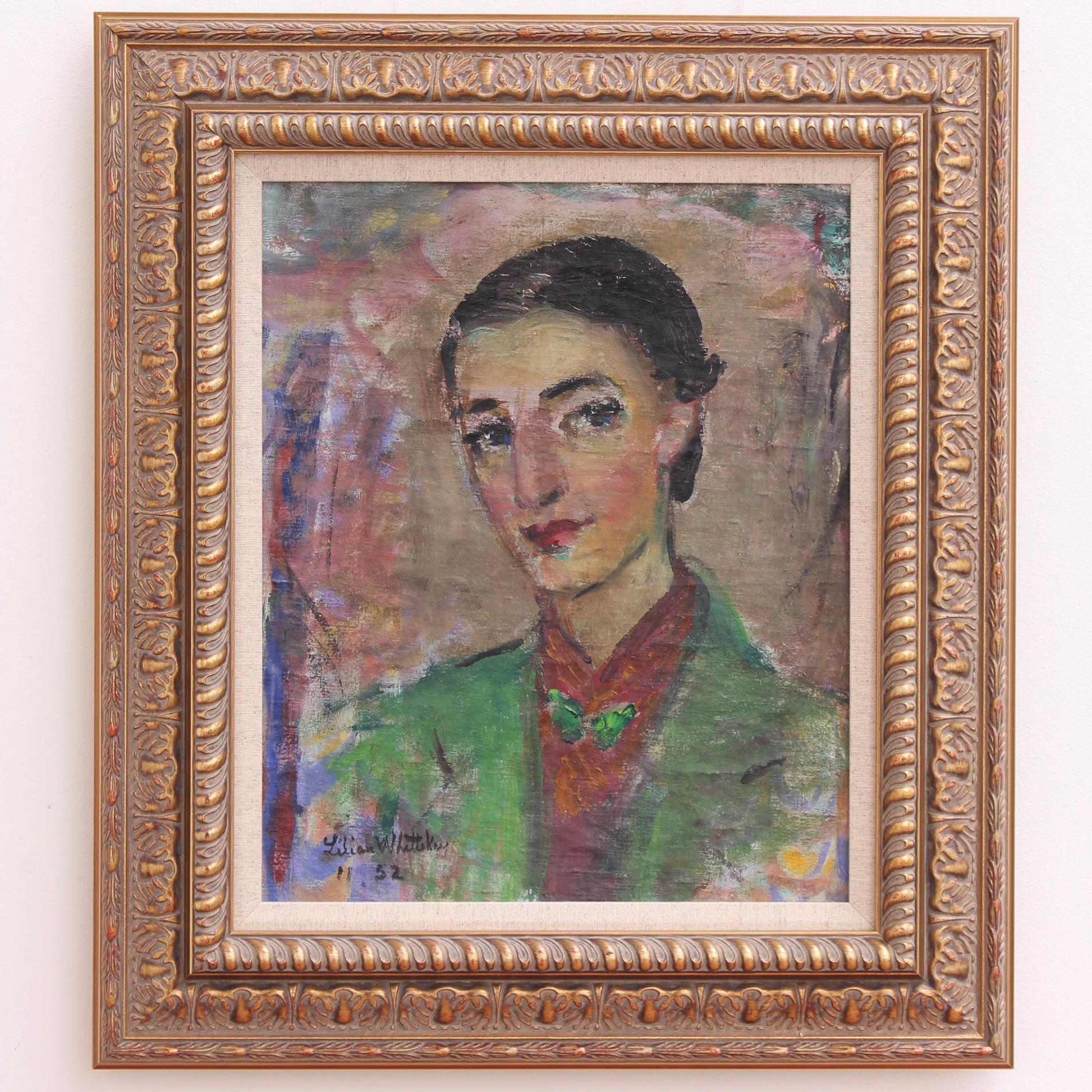 Lilian E. Whitteker Portrait Painting - Self-Portrait of the Artist