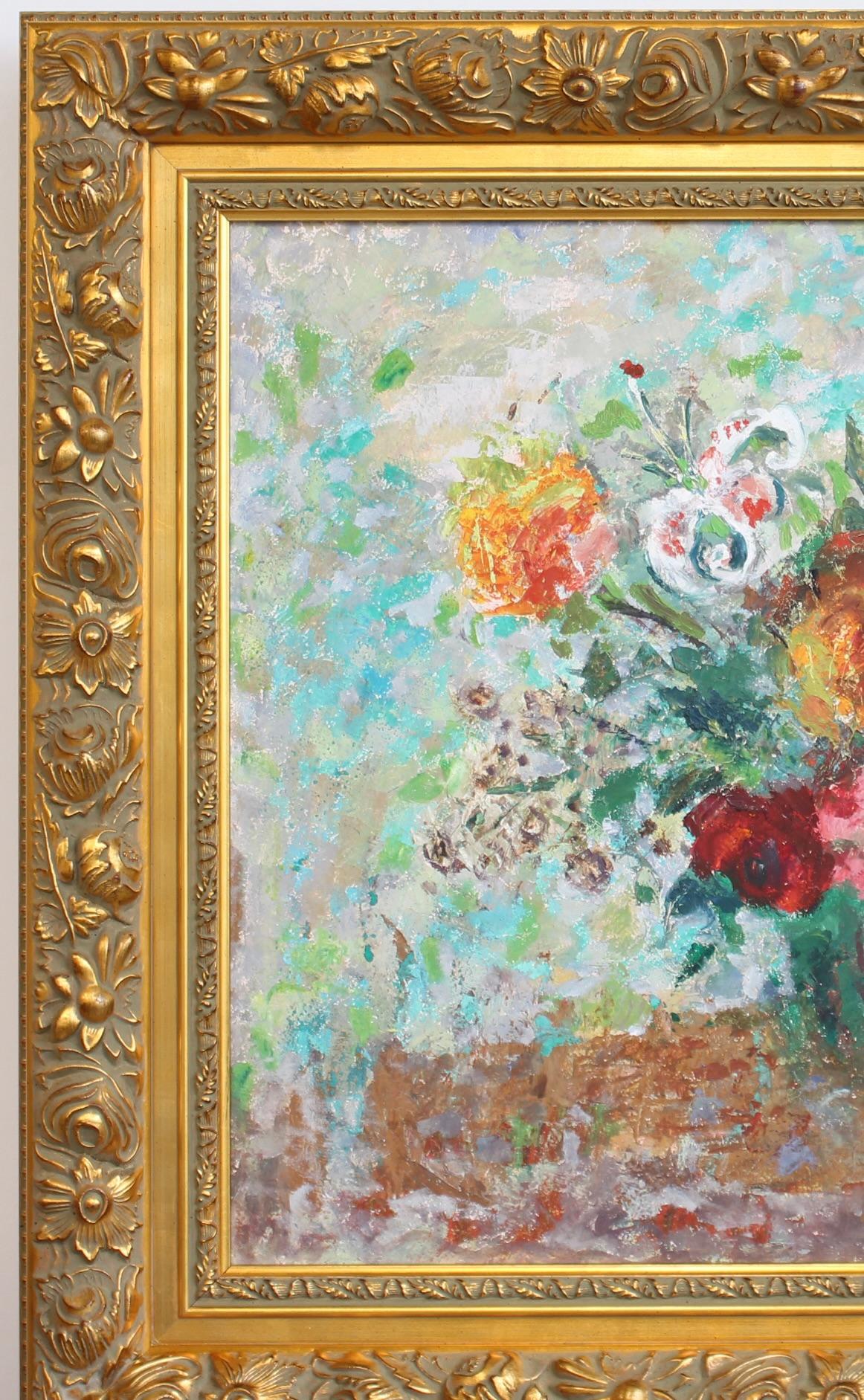 Natura morta con bouquet di fiori - Painting Impressionismo di Lilian E. Whitteker