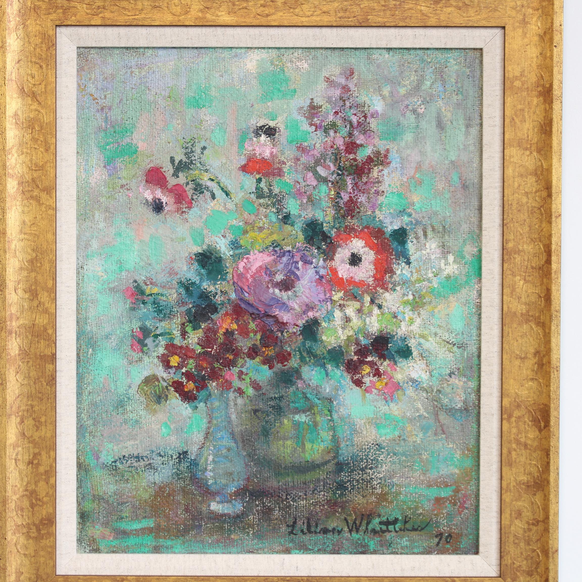 Natura morta con bouquet di fiori - Painting Impressionismo di Lilian E. Whitteker