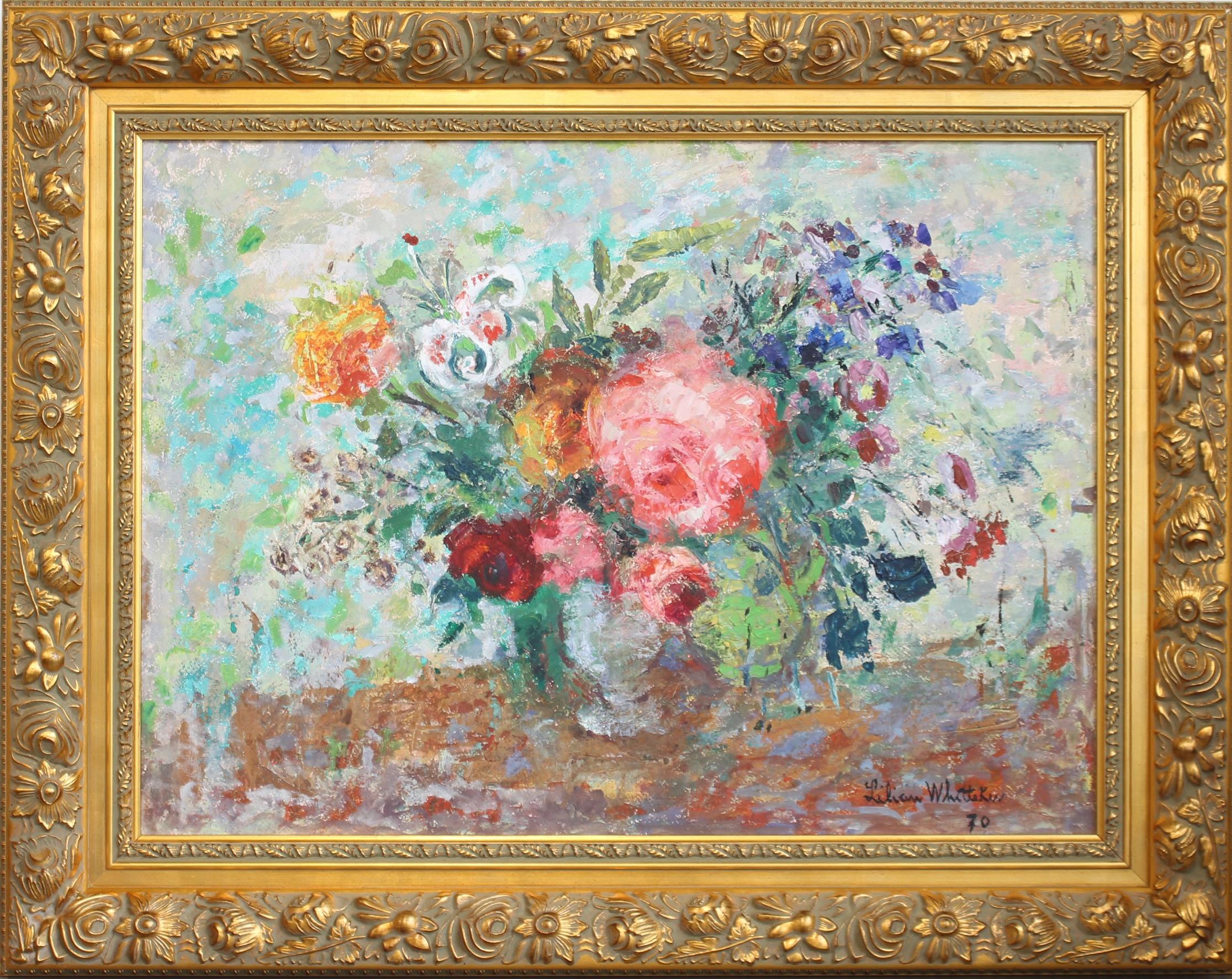 Still-Life Painting di Lilian E. Whitteker - Natura morta con bouquet di fiori