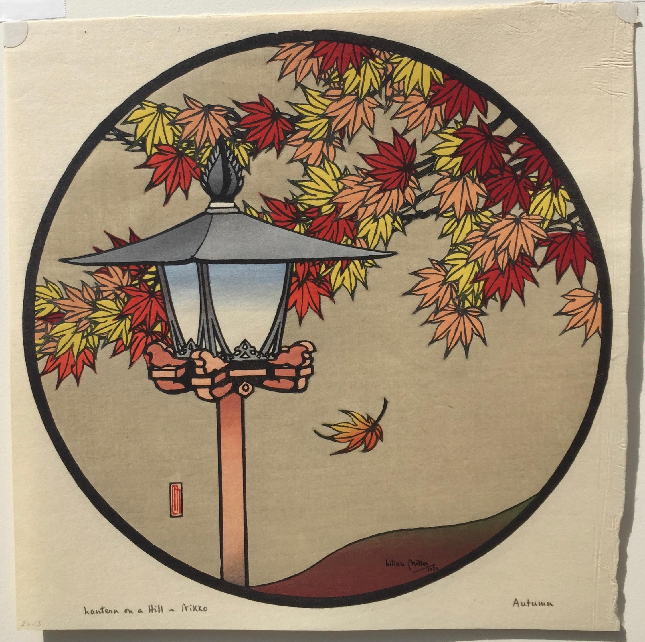 LANTERN ON A HILL - NIKKO - AUTUMN - Print by Lilian May Miller