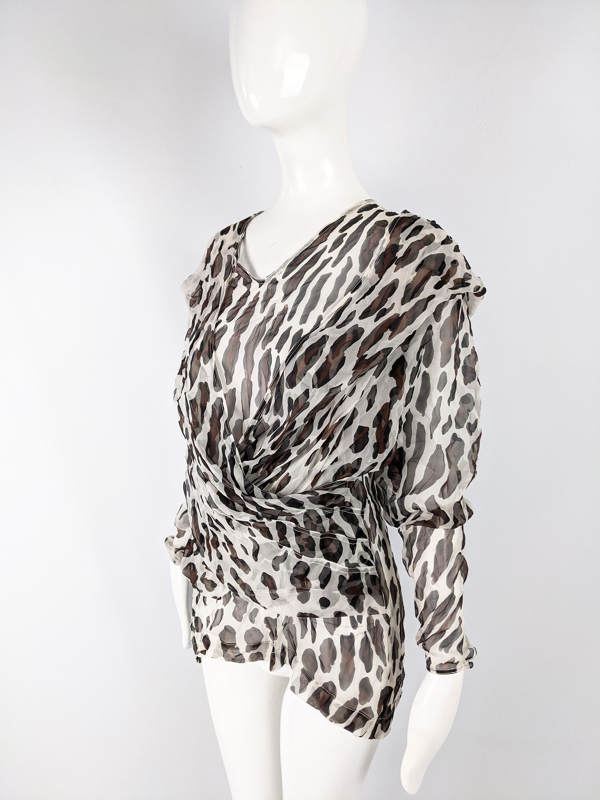 leopard chiffon blouse