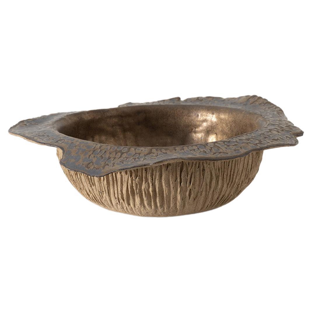 Lilie Bowl in Metallic Glazed Ceramic by Trish DeMasi For Sale