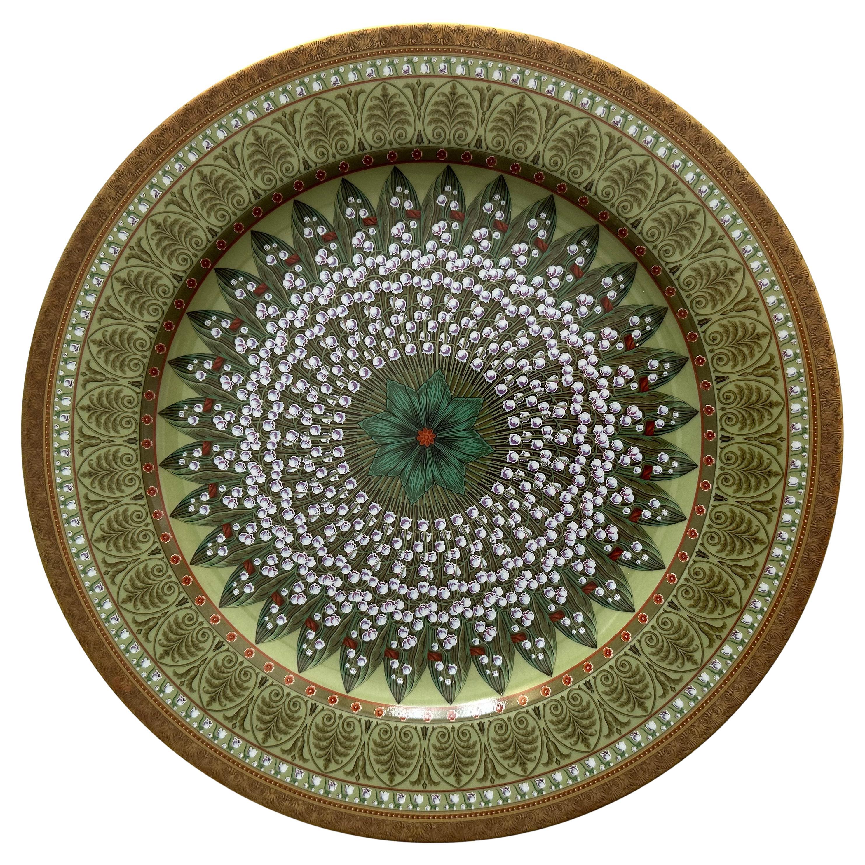 "Piatto decorativo "I mughetti della Valle  Design floreale realizzato da Bernardaud