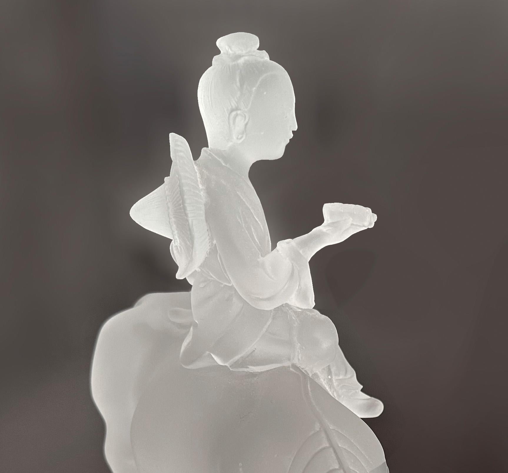 Lilique Stil Gießen Glas Dekorative CUSTOM MADE Skulptur im Angebot 1