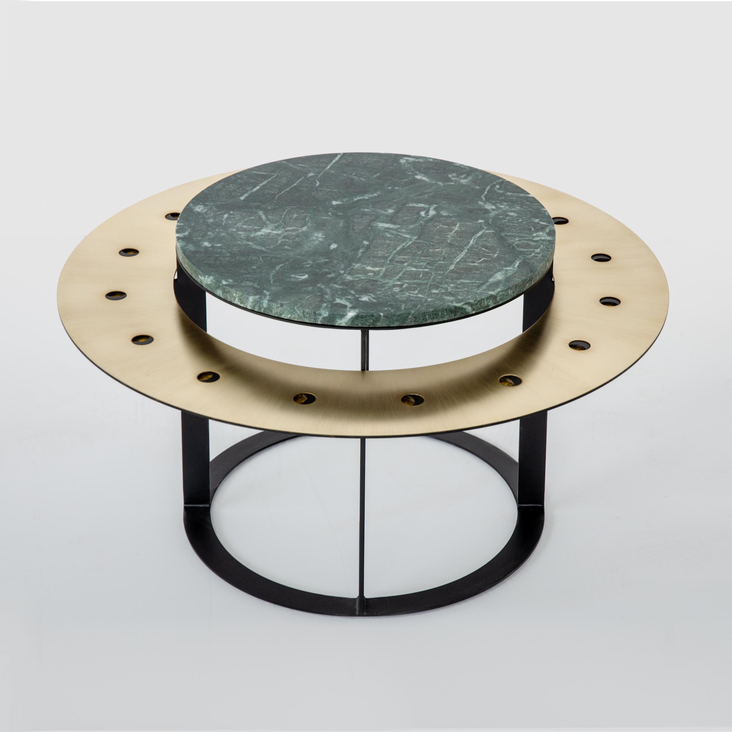 Lilith Coffee Table by Atlas Project
Dimensions: Ø 65 x H 37 cm. 
Materials: Black painted iron and Green Guatemala marble.

Available in different materials and sizes. Please contact us.

L i l i t h C o f f e e t a b l e s
Inspired by the ancient