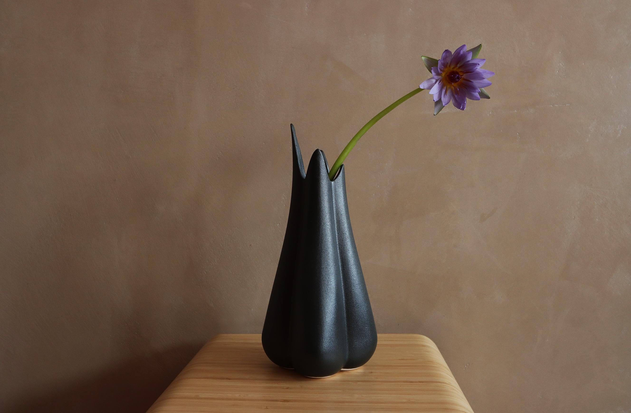 Other Lilium Vase - Matte Black For Sale