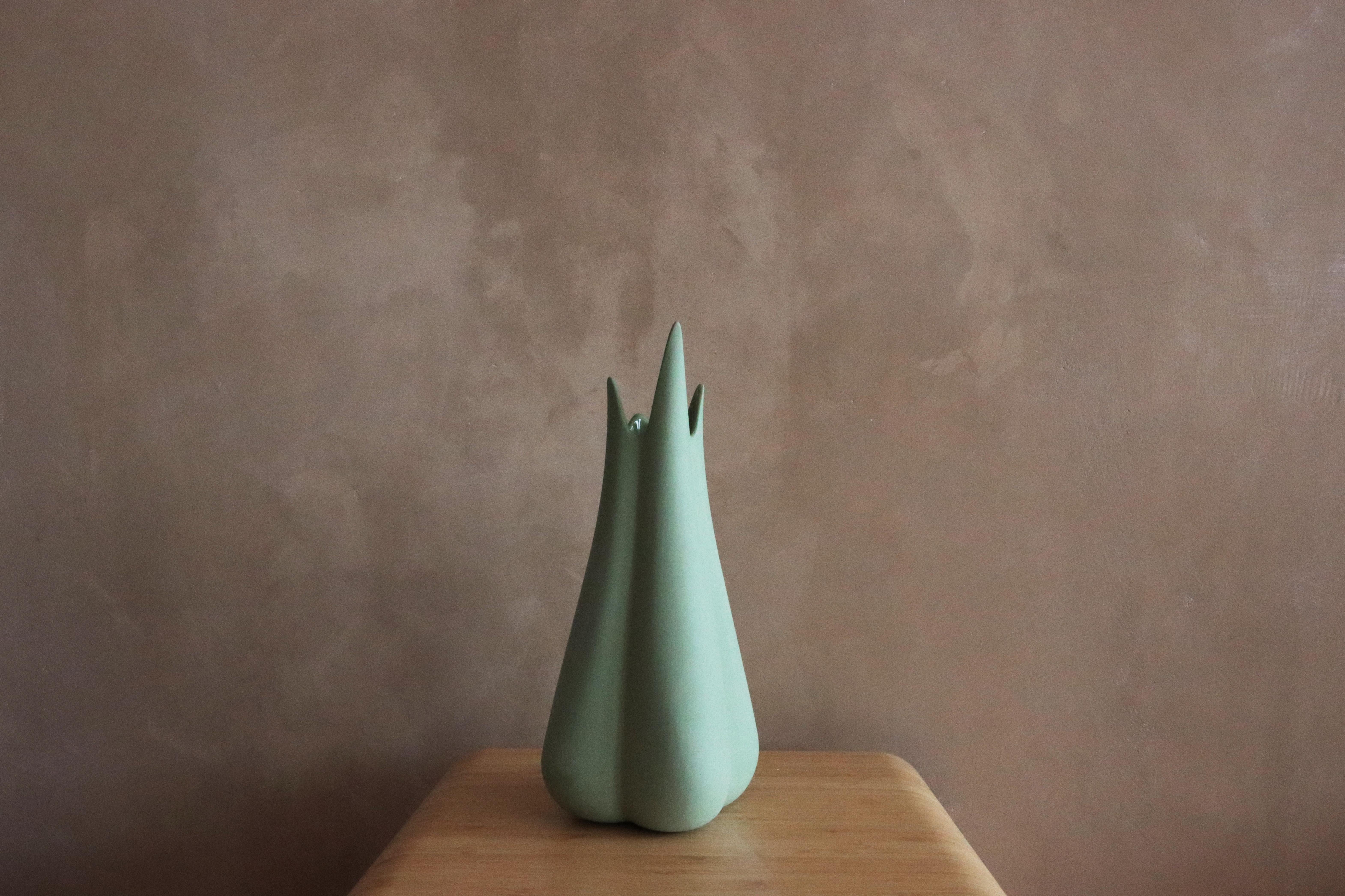 Contemporary Lilium Vase, Mist White - Matte For Sale