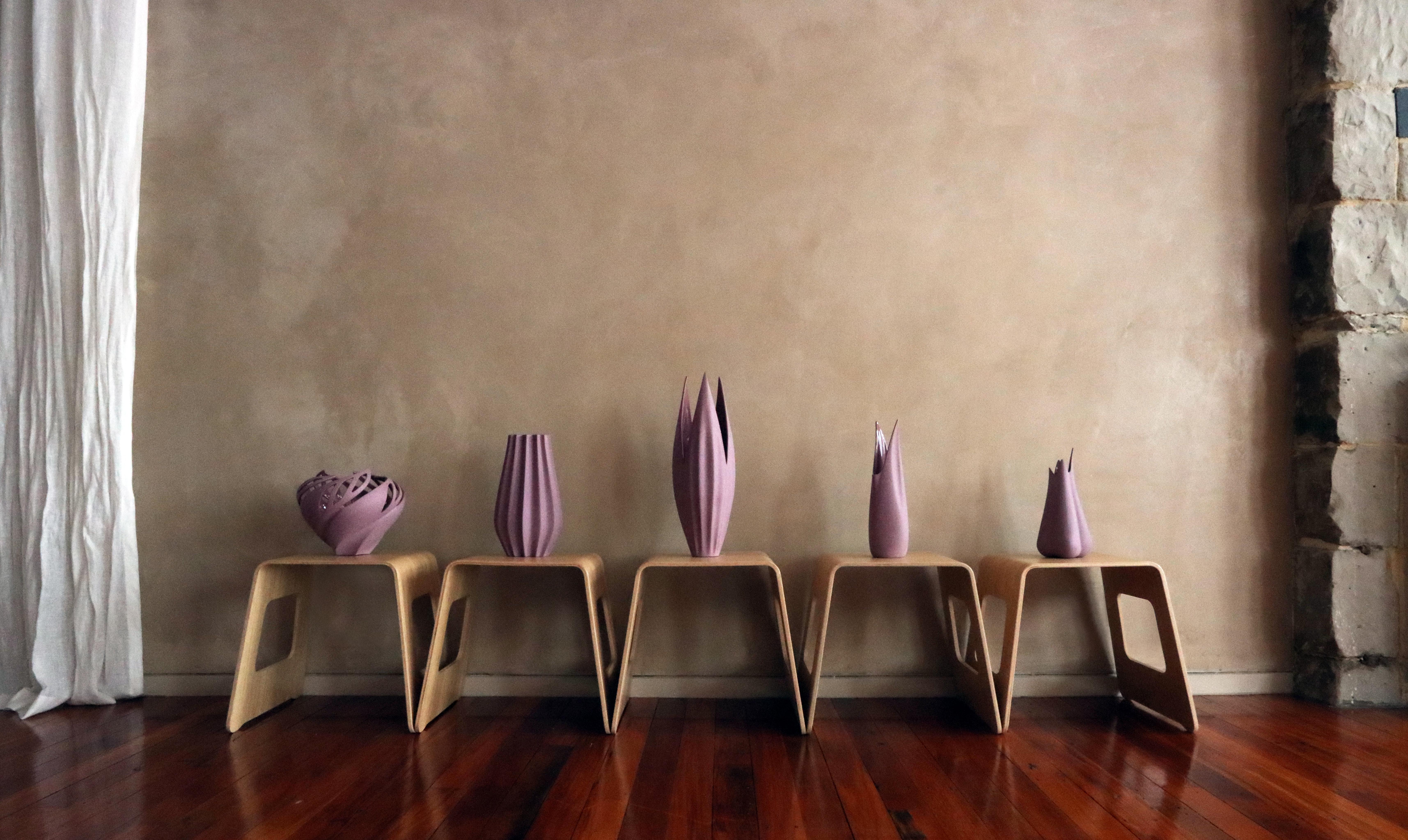 Contemporary Lilium Vase, Sangria - Matte For Sale