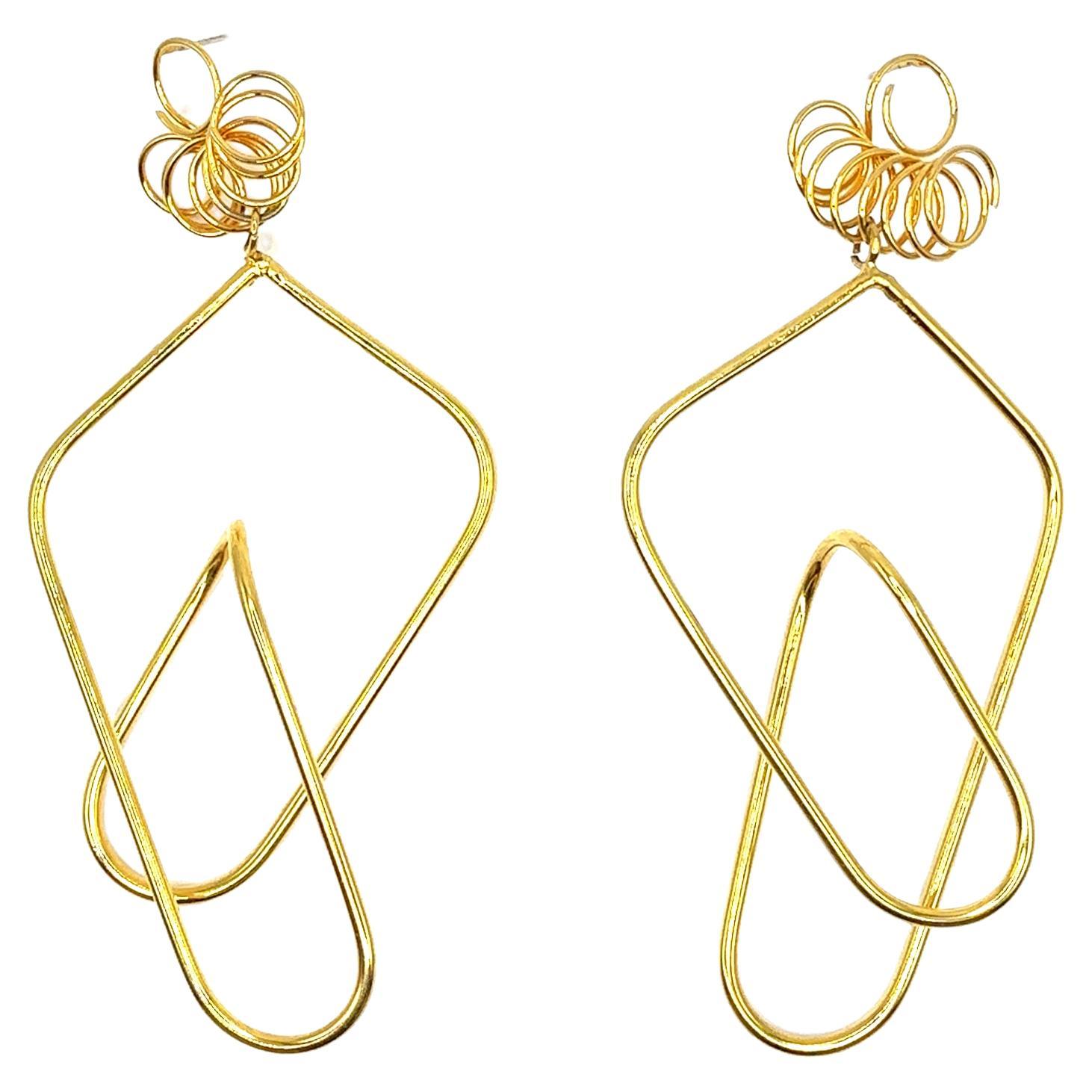 Liliya - Dangle Earrings 14K Gold plated For Sale
