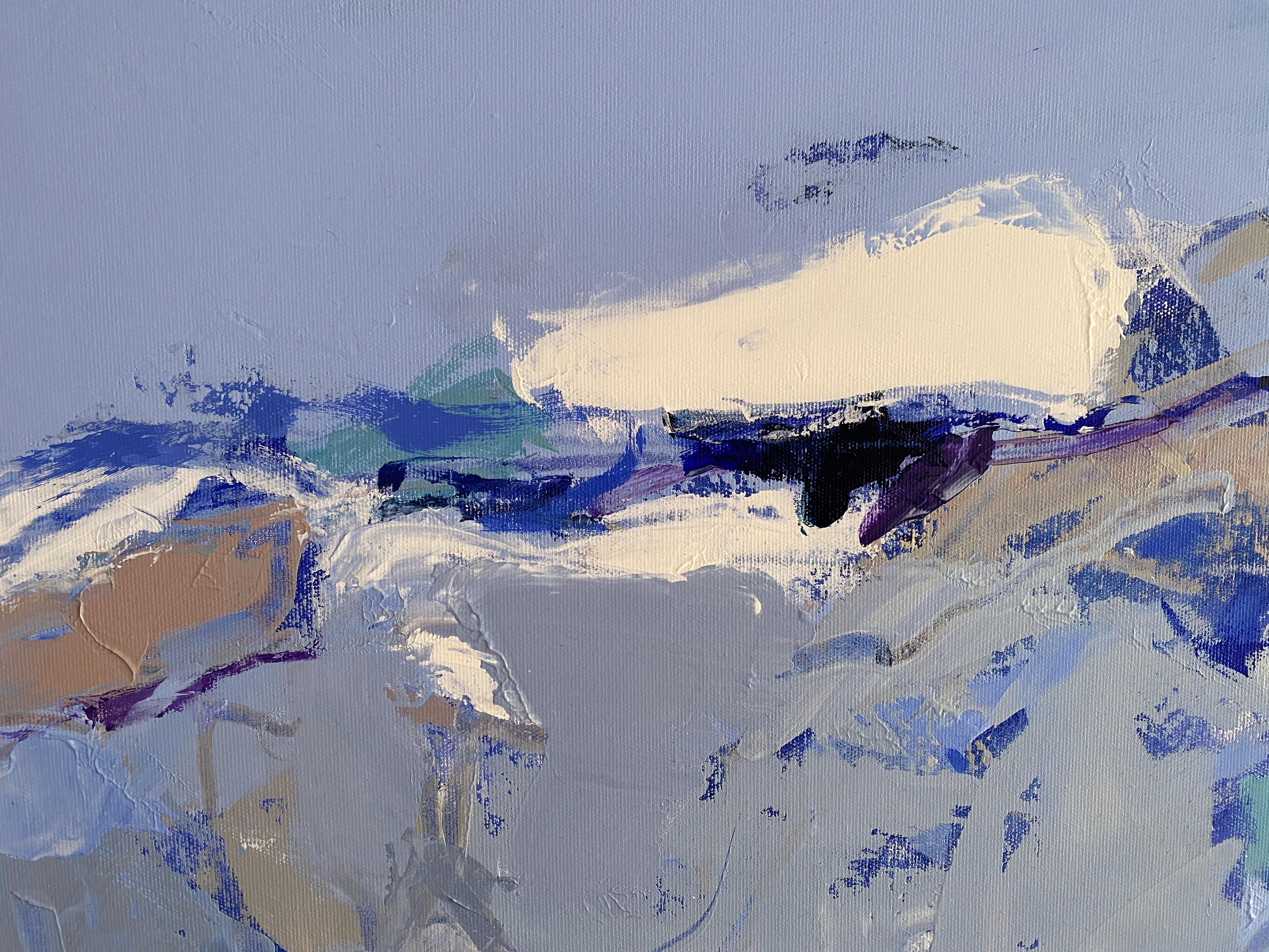 Abstract Painting Blue Landscape - Liliya Nikolova For Sale 1