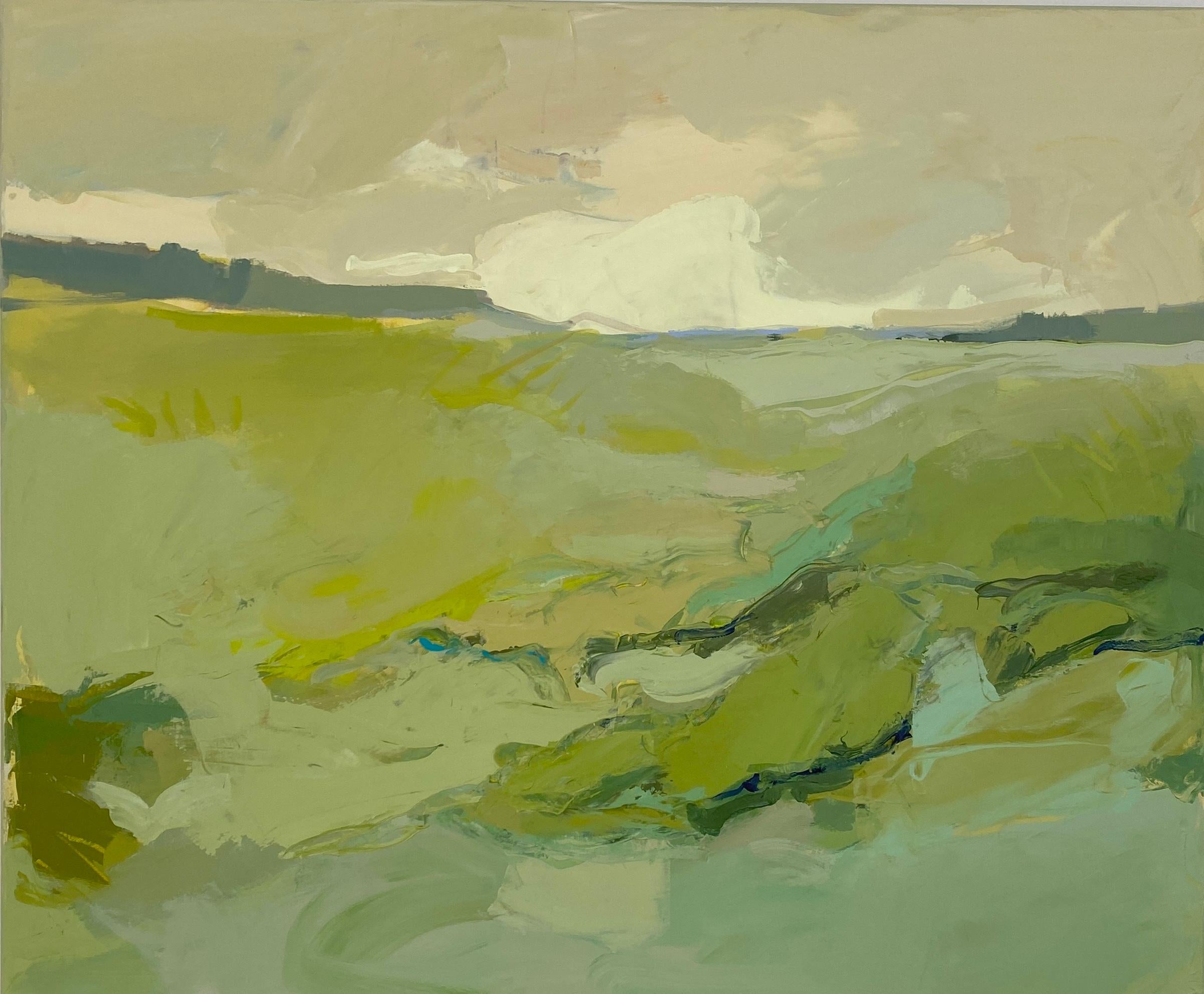 Landscape Painting Liliya Nikolova - Horizene - Contemporary Abstract Painting Green (peinture abstraite contemporaine)