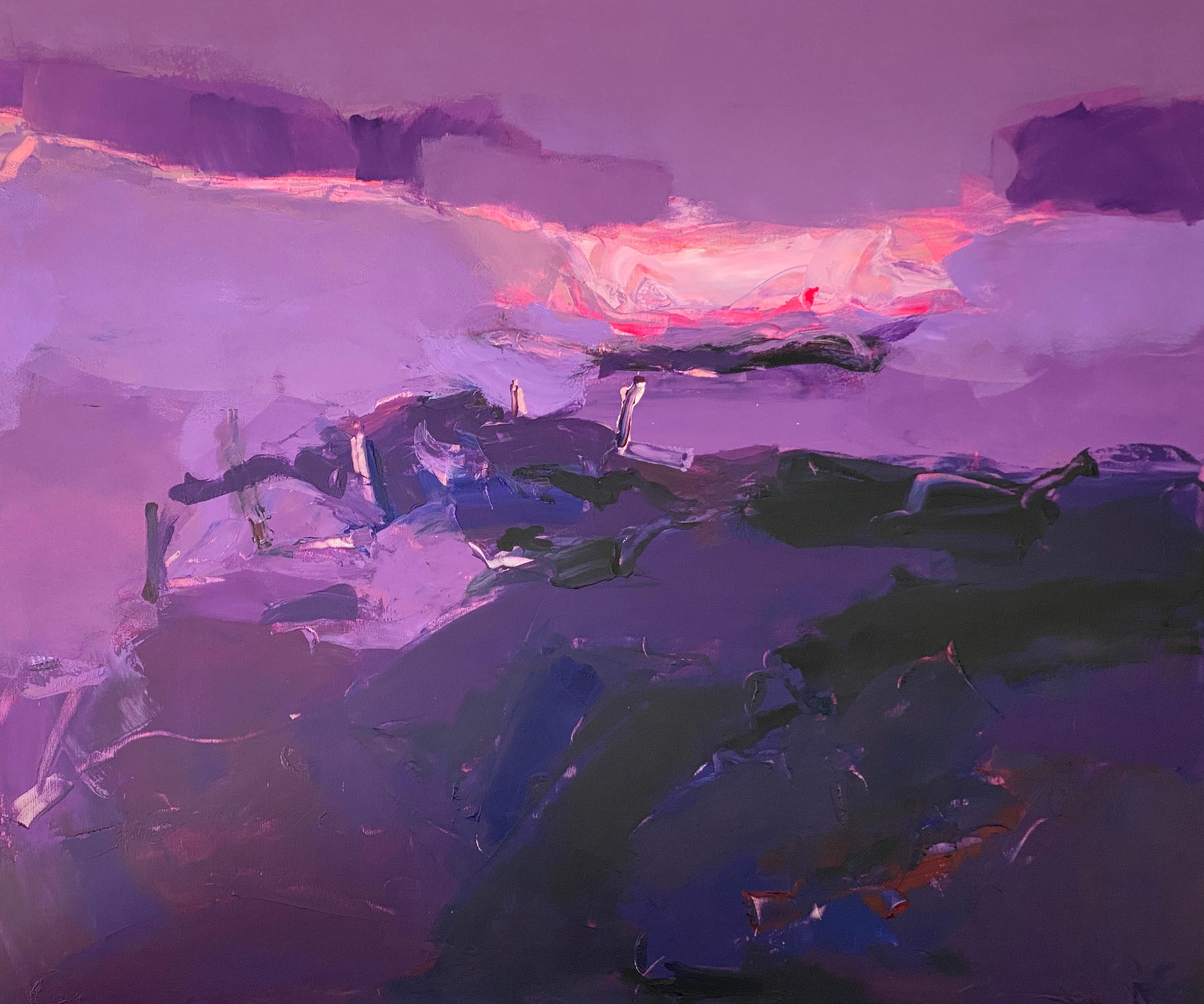 Orizzonte - Pittura astratta contemporanea viola