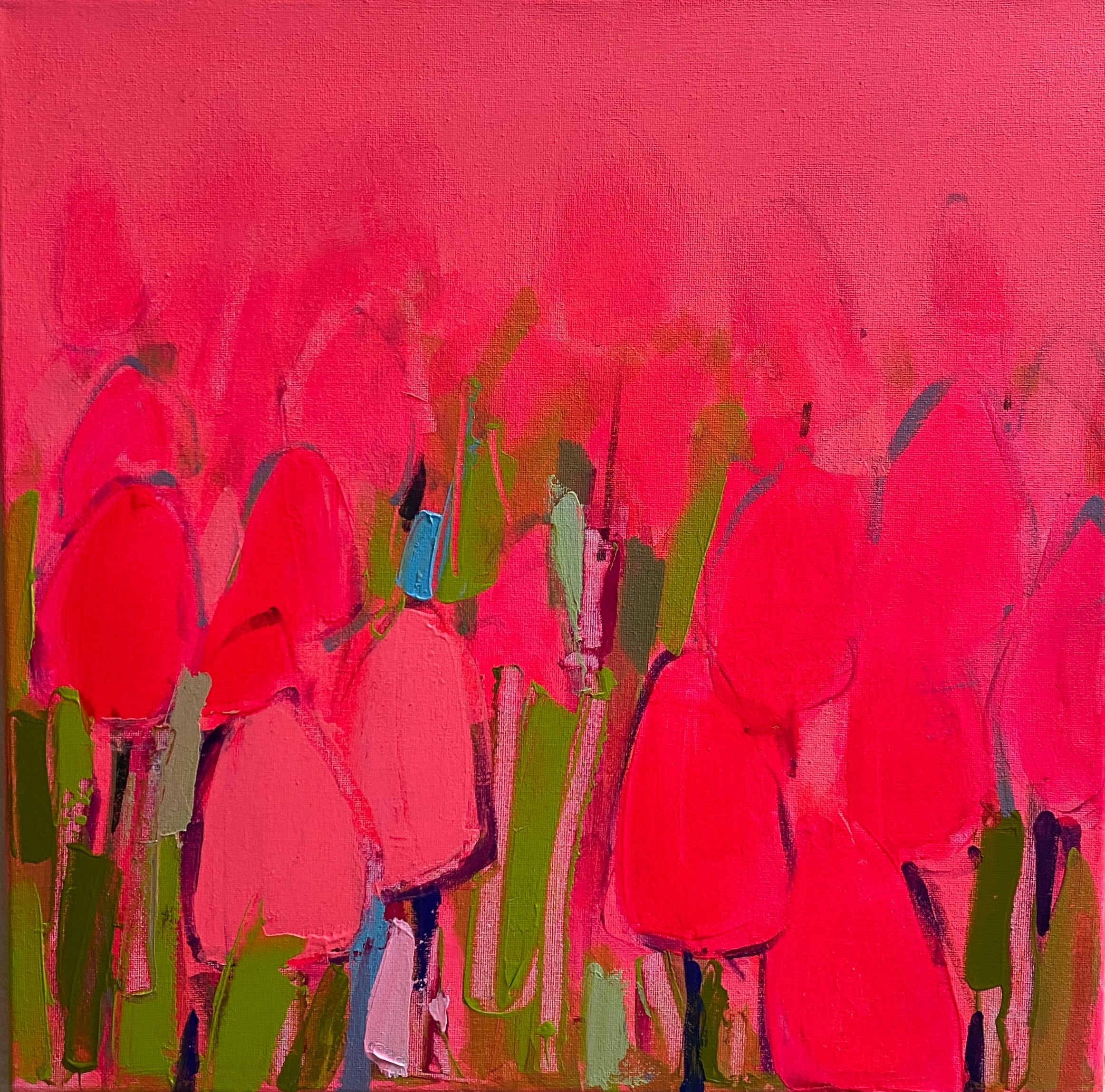 Liliya Nikolova Landscape Painting - Tulips - Contemporary Painting