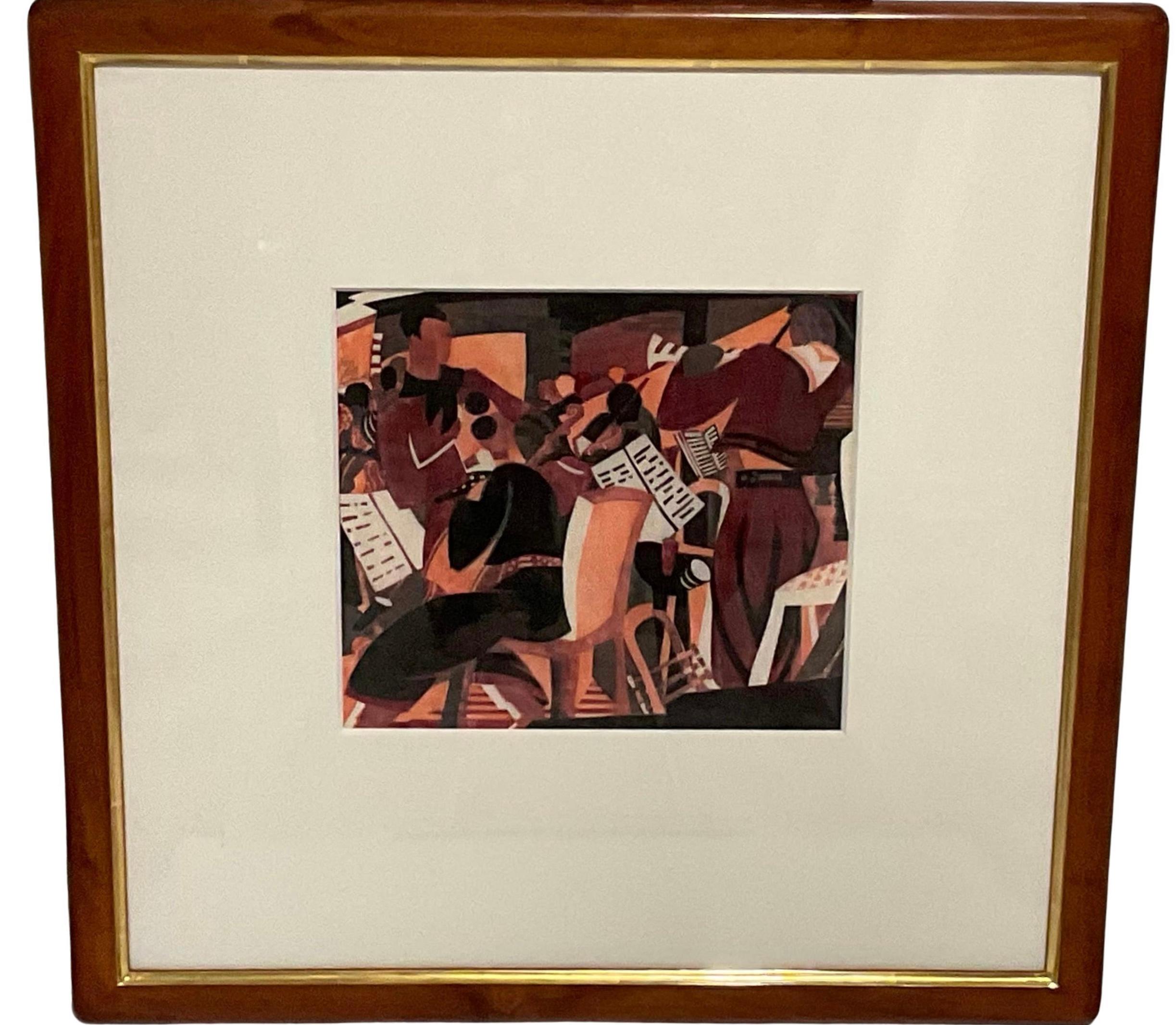 Art Deco Lill Tschudi (1911-2004) Rhumba I Lino Cut Signed and Numbered 2 of 50 For Sale
